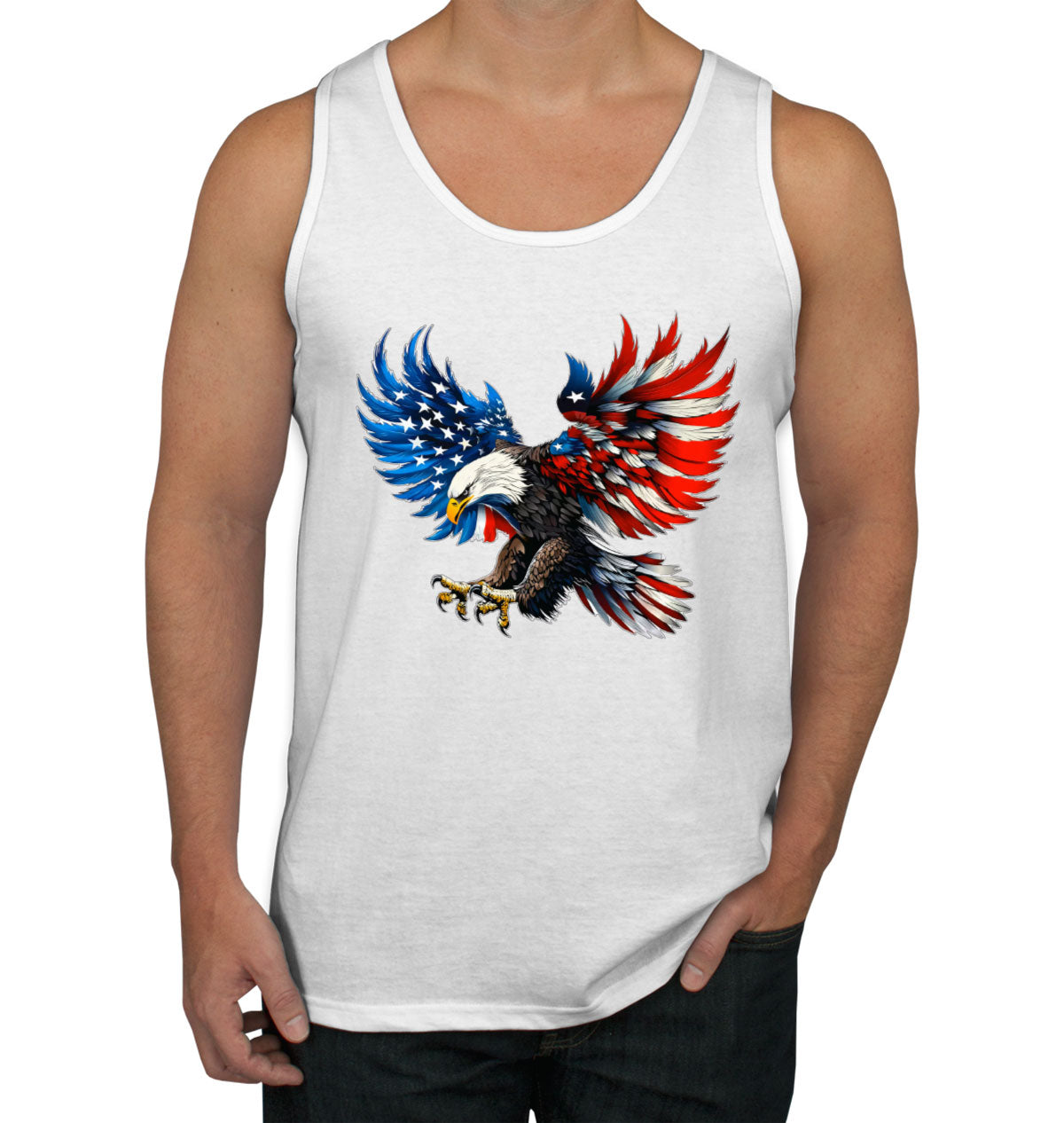 American Eagle Flag Independence Day Patriotic Men's Tank Top