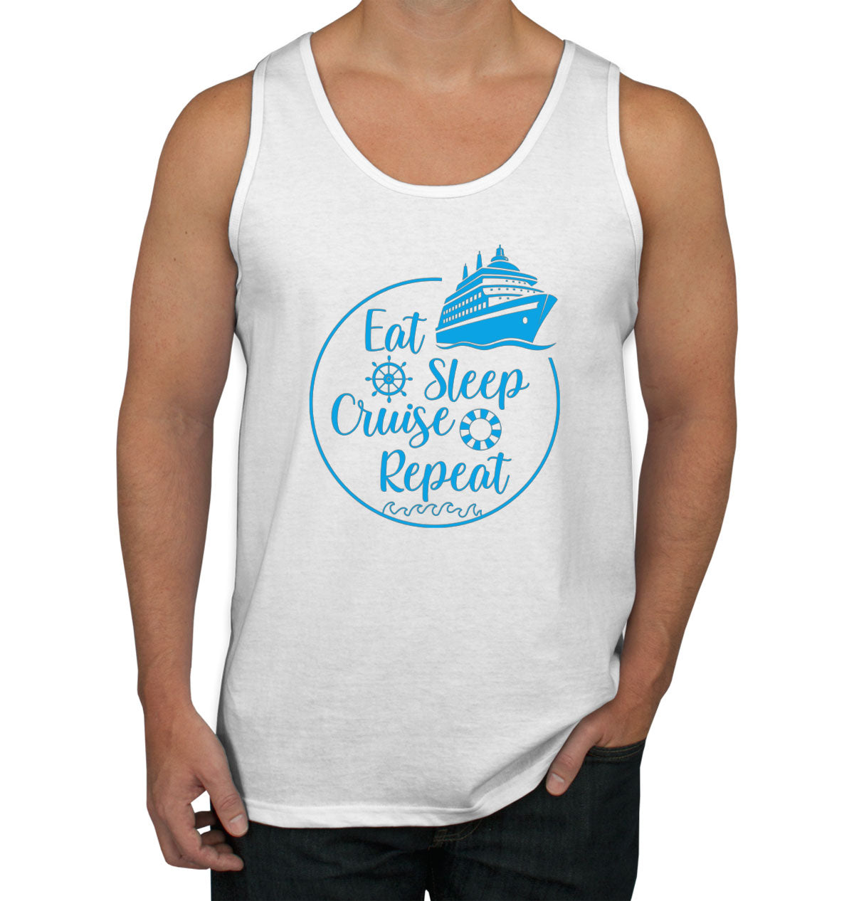 Eat Sleep Cruise Repeat Men's Tank Top
