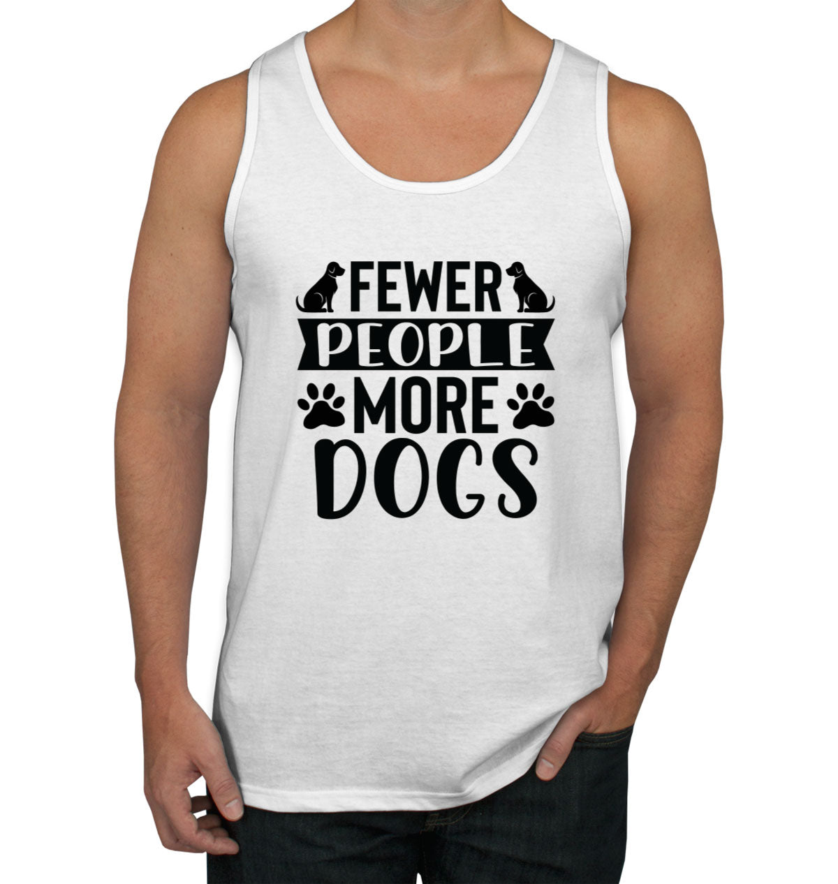 Fewer People More Dogs Men's Tank Top