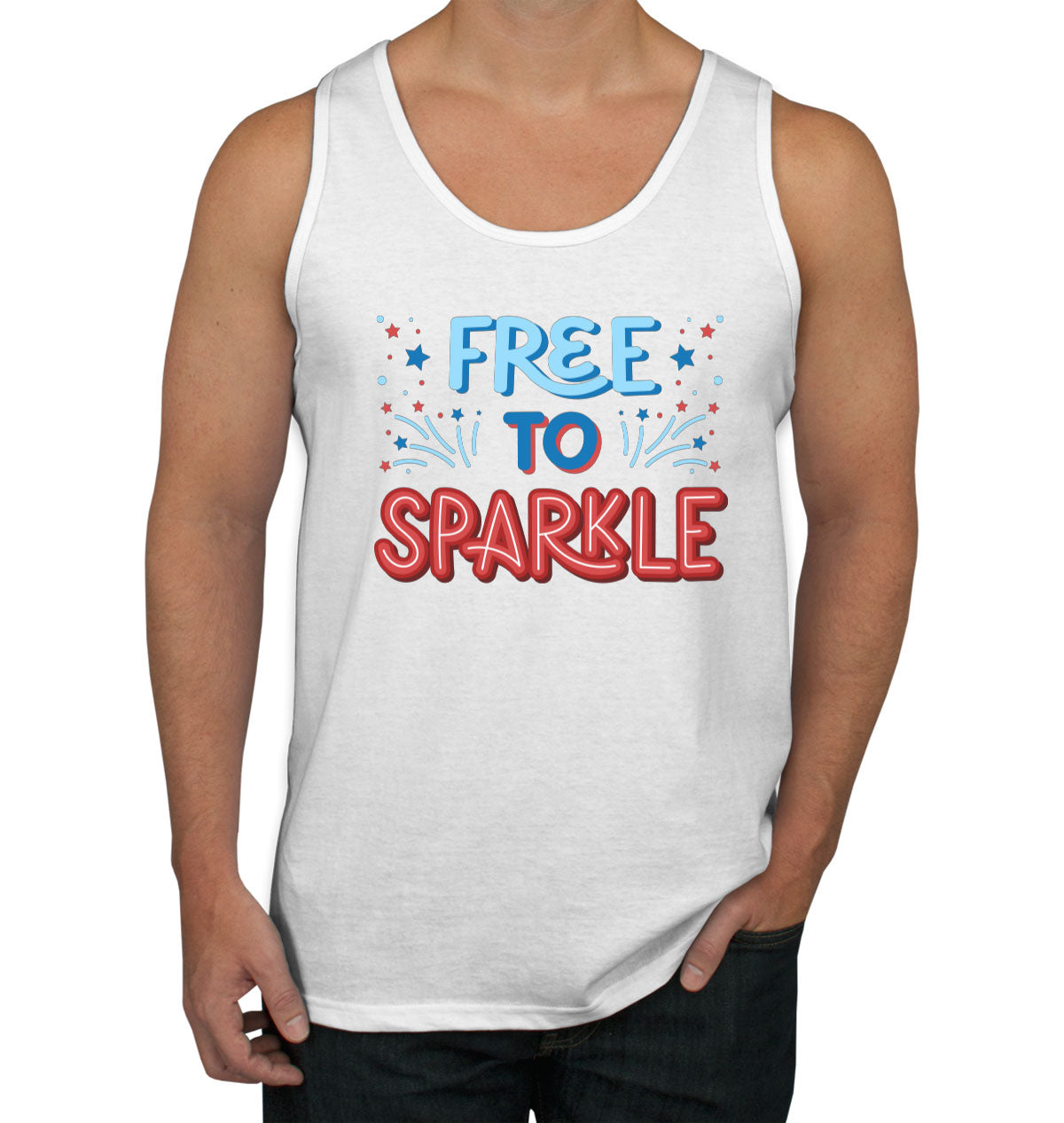 Free To Sparkle Patriotic Men's Tank Top
