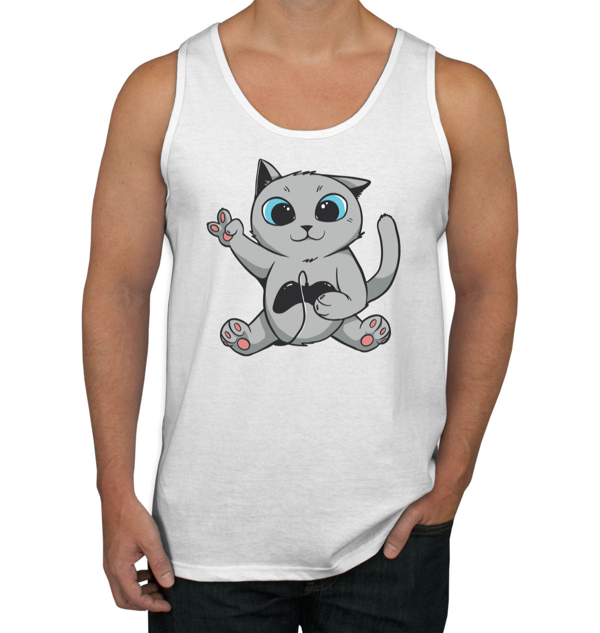 Gamer Cat Men's Tank Top