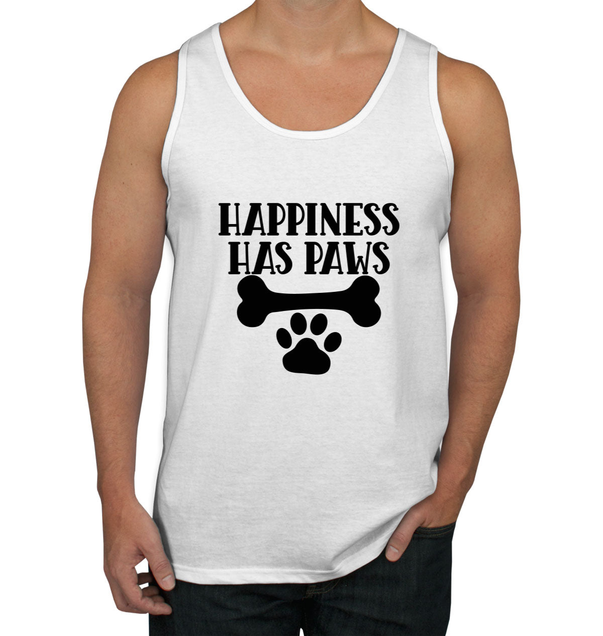 Happiness Has Paws Dog Men's Tank Top