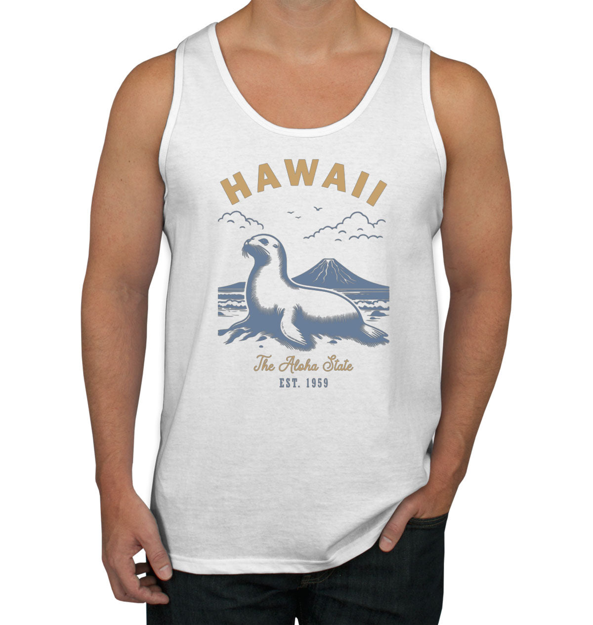 Hawaii State Vintage Men's Tank Top