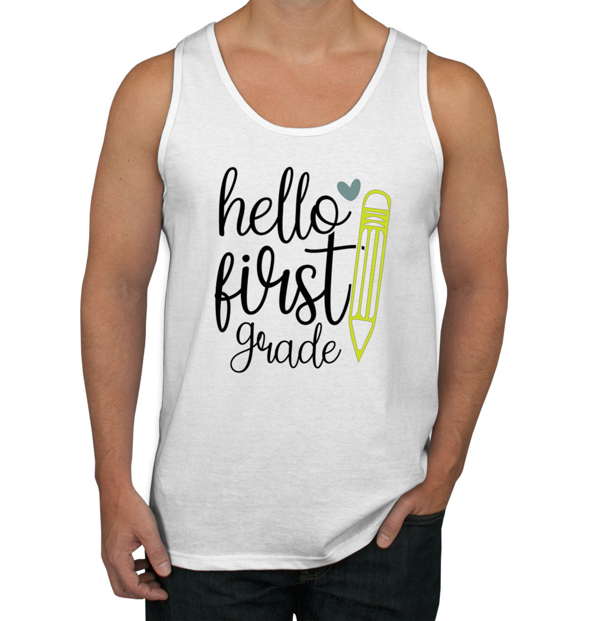 Hello First Grade Teacher Men's Tank Top