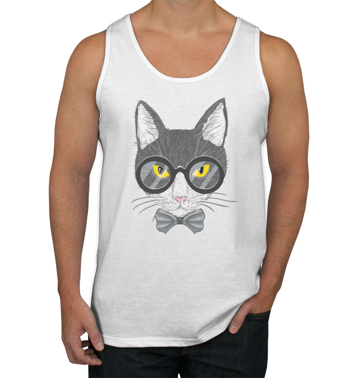 Hipster Cat Men's Tank Top