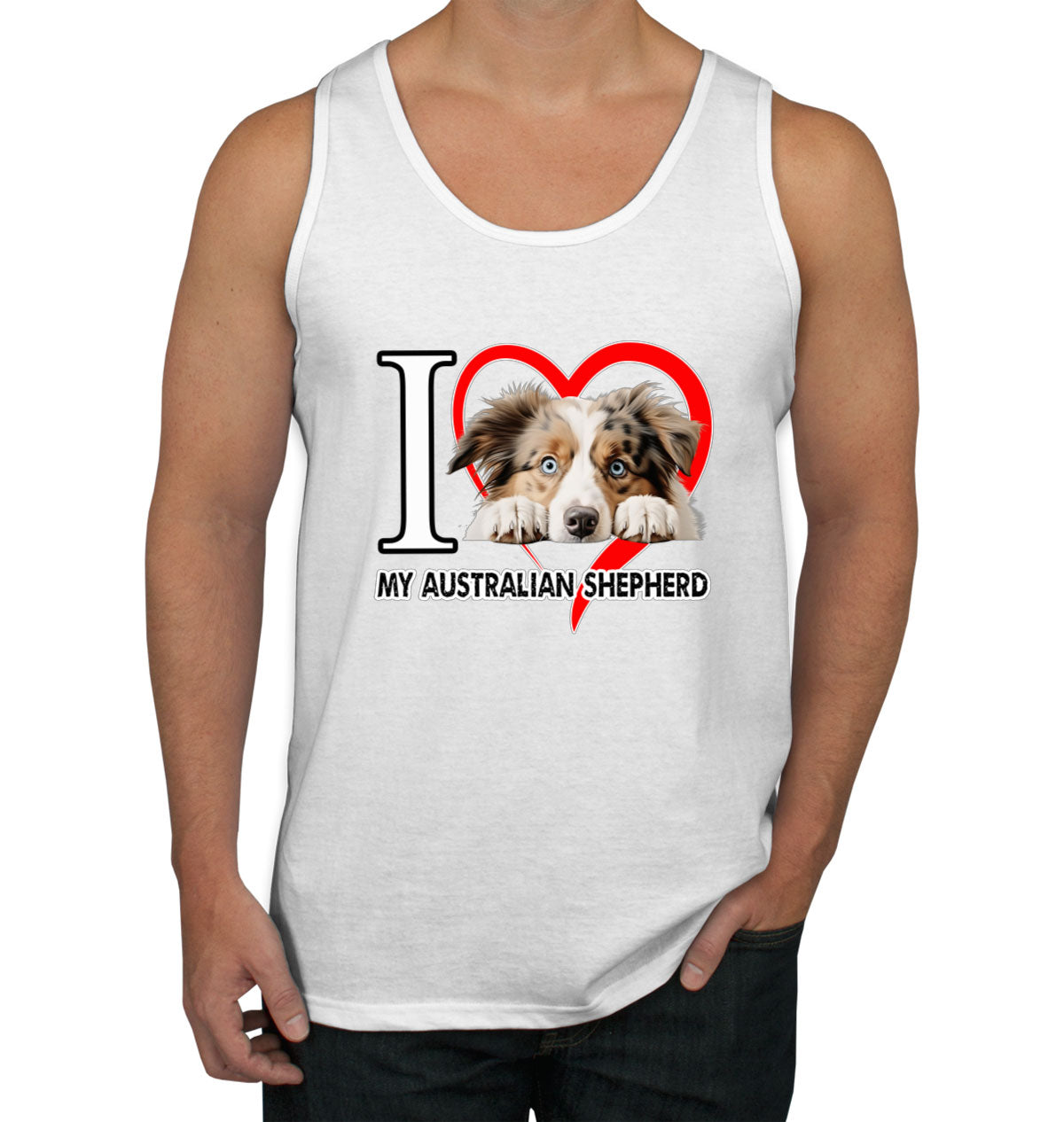 I Love My Australian Shepherd Dog Men's Tank Top