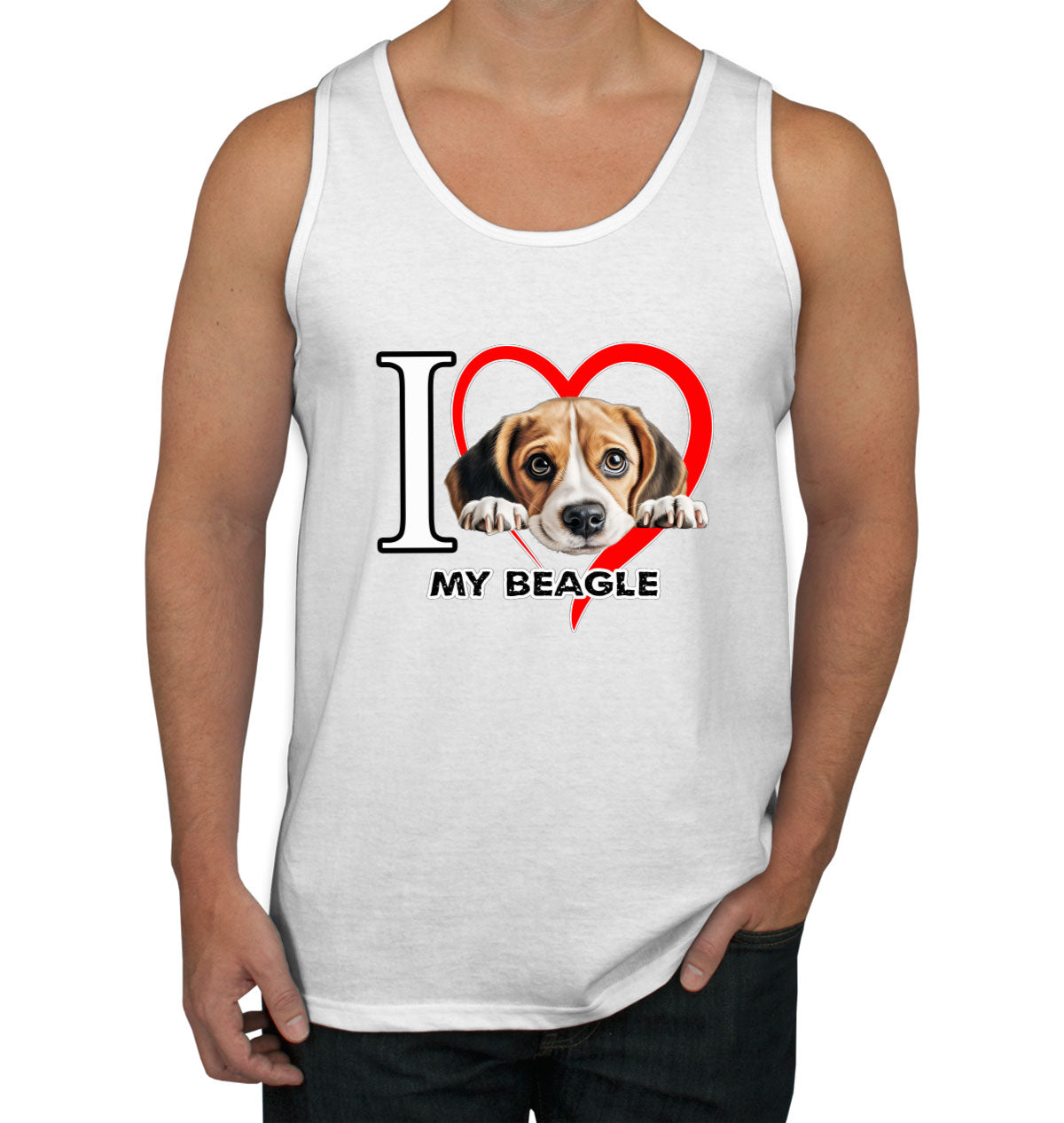 I Love My Beagle Dog Men's Tank Top