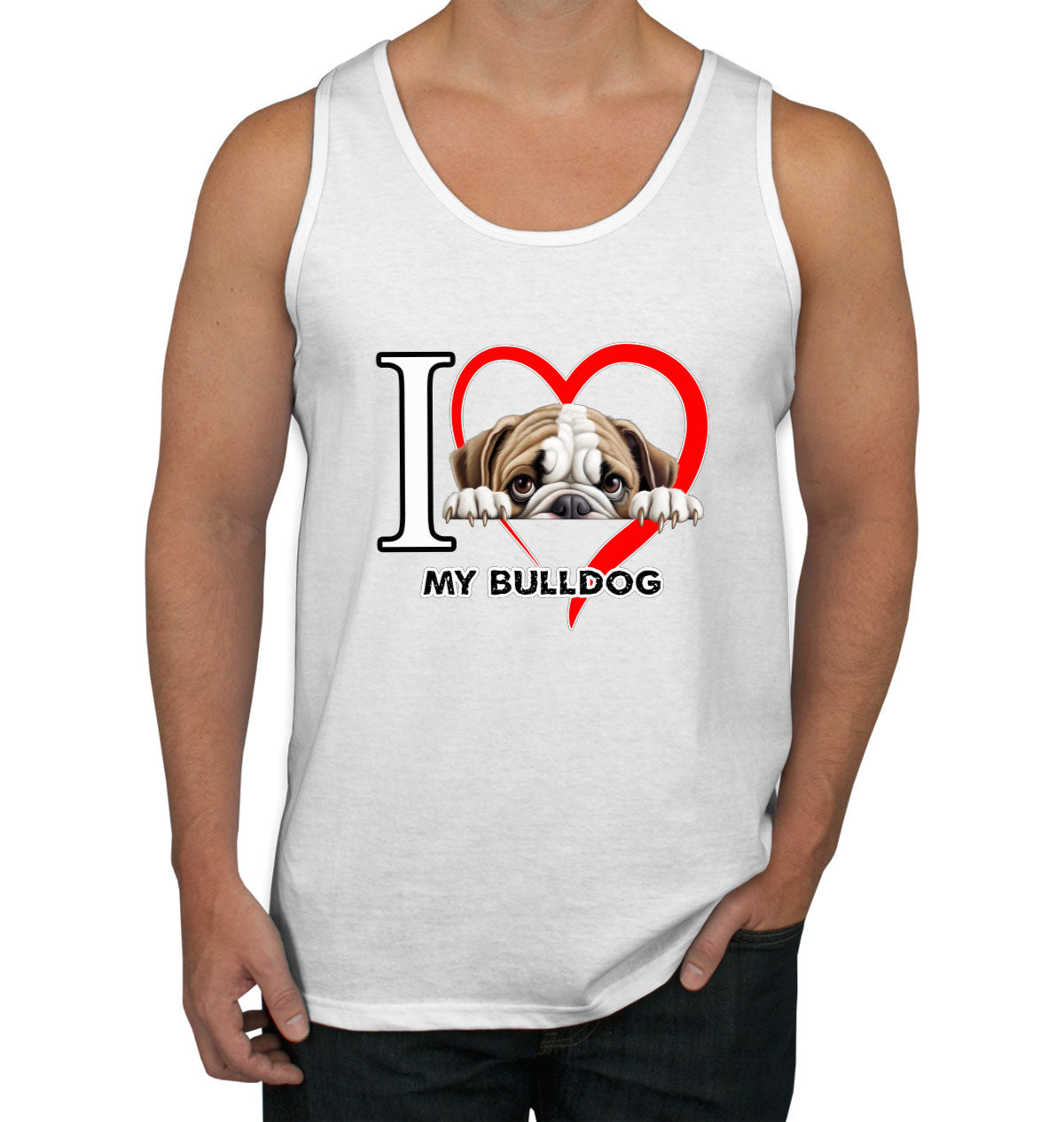 I Love My Bulldog Dog Men's Tank Top