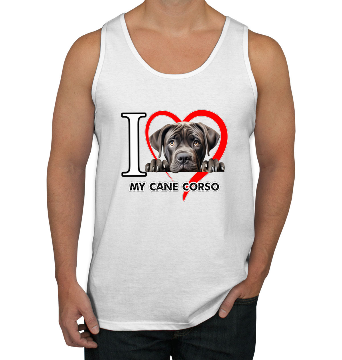 I Love My Cane Corso Dog Men's Tank Top