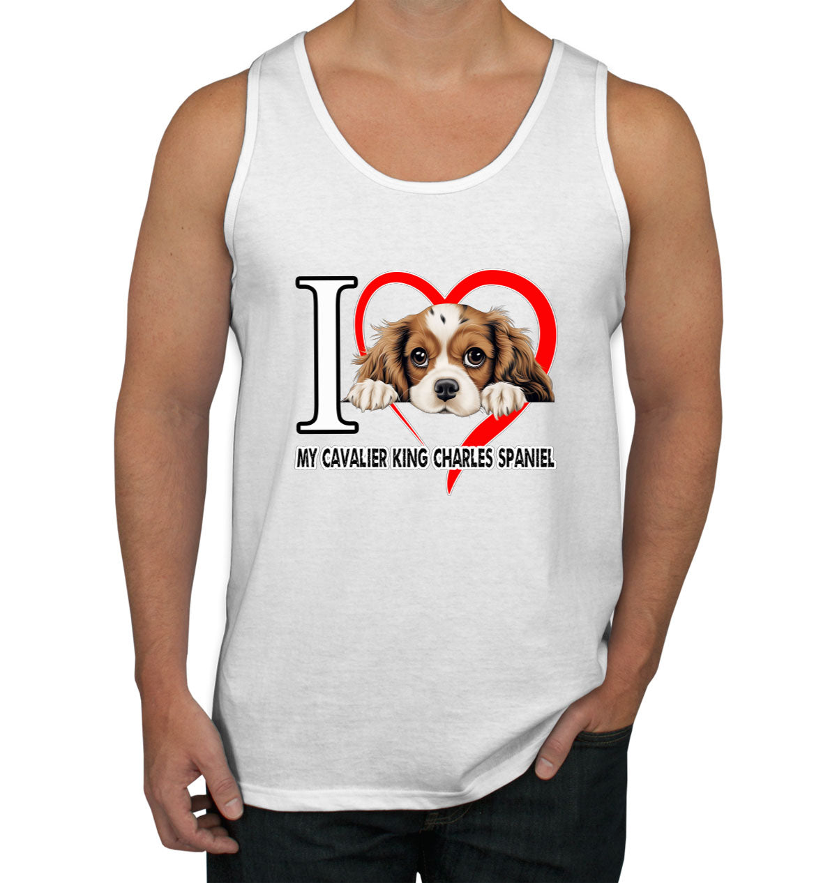 I Love My Cavalier King Charles Spaniel Dog Men's Tank Top
