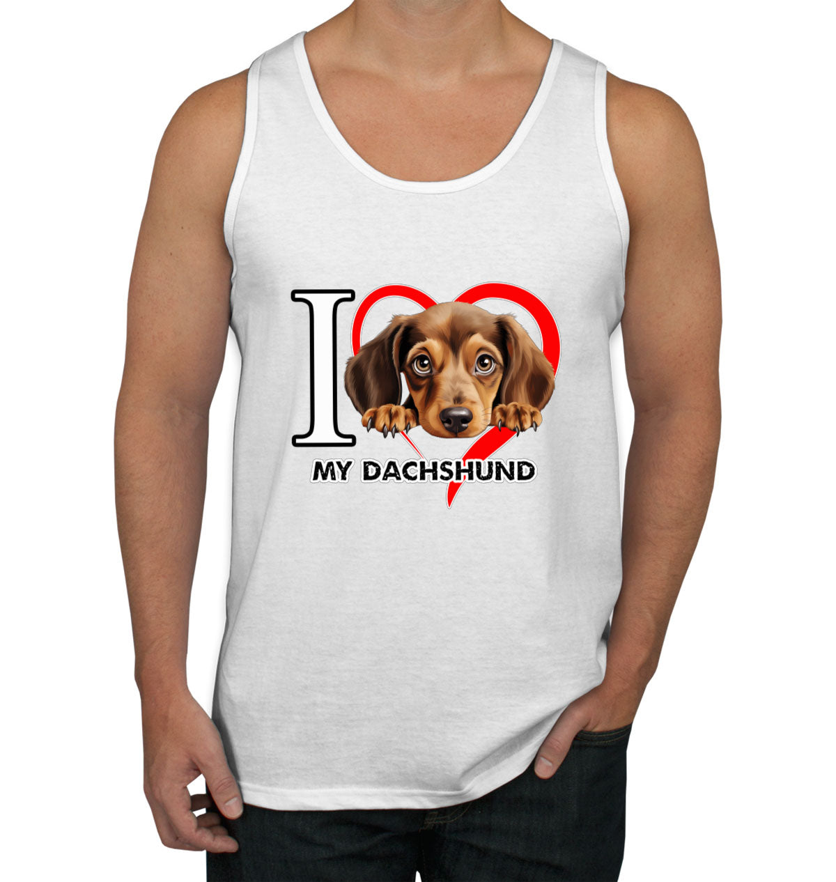 I Love My Dachshund Dog Men's Tank Top