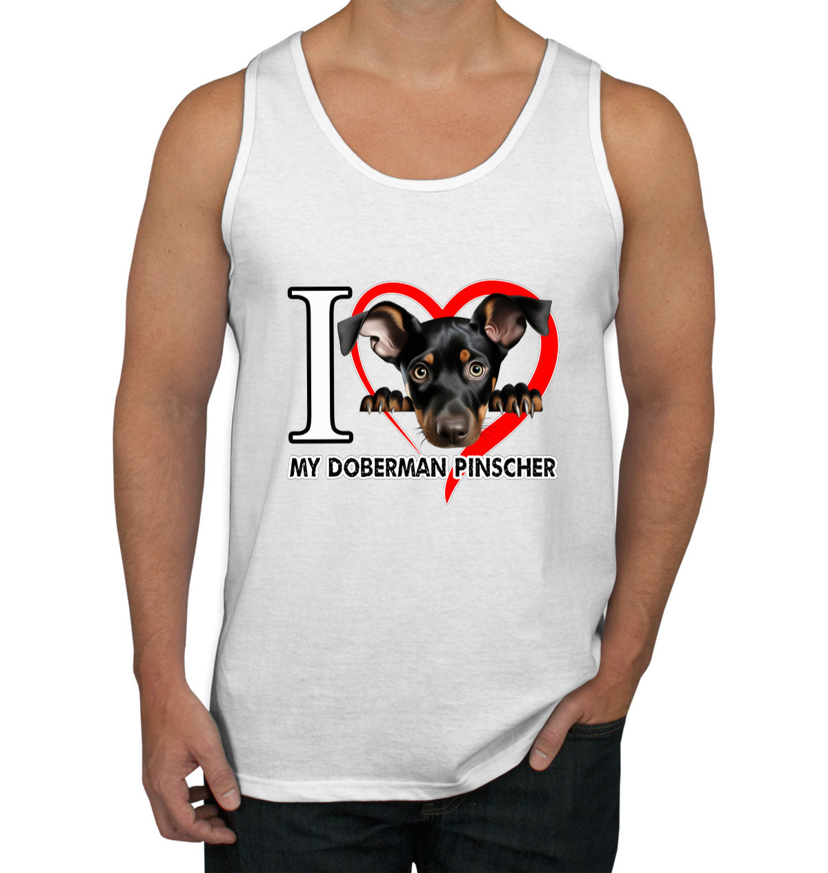 I Love My Miniature Pinscher Dog Men's Tank Top
