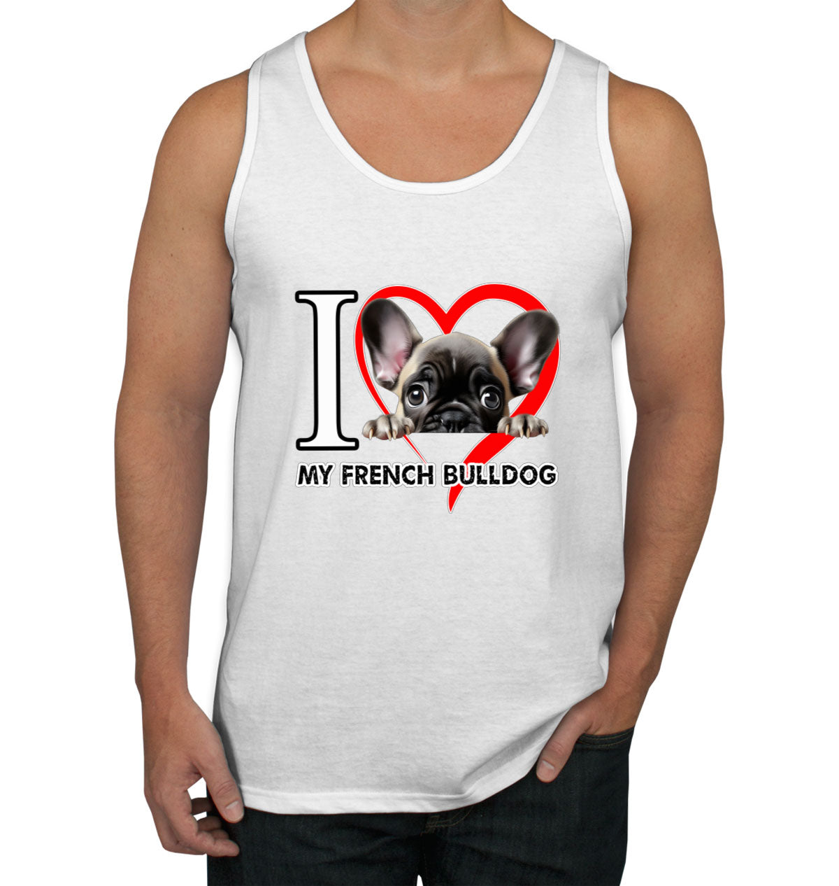 I Love My French Bulldog Dog Men's Tank Top
