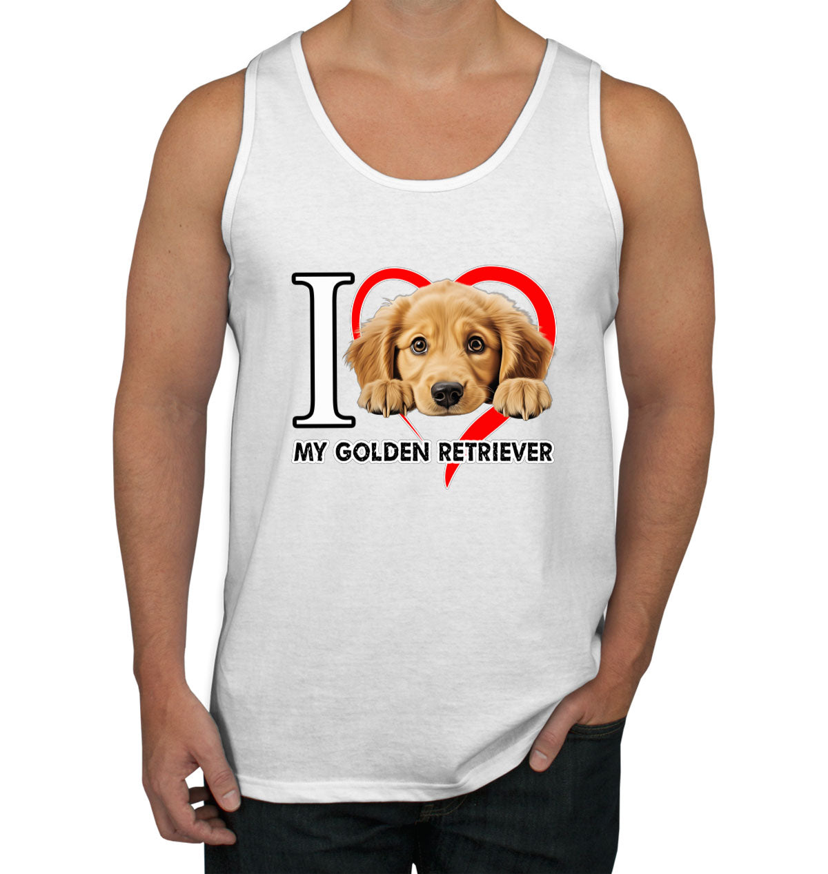 I Love My Golden Retriever Dog Men's Tank Top