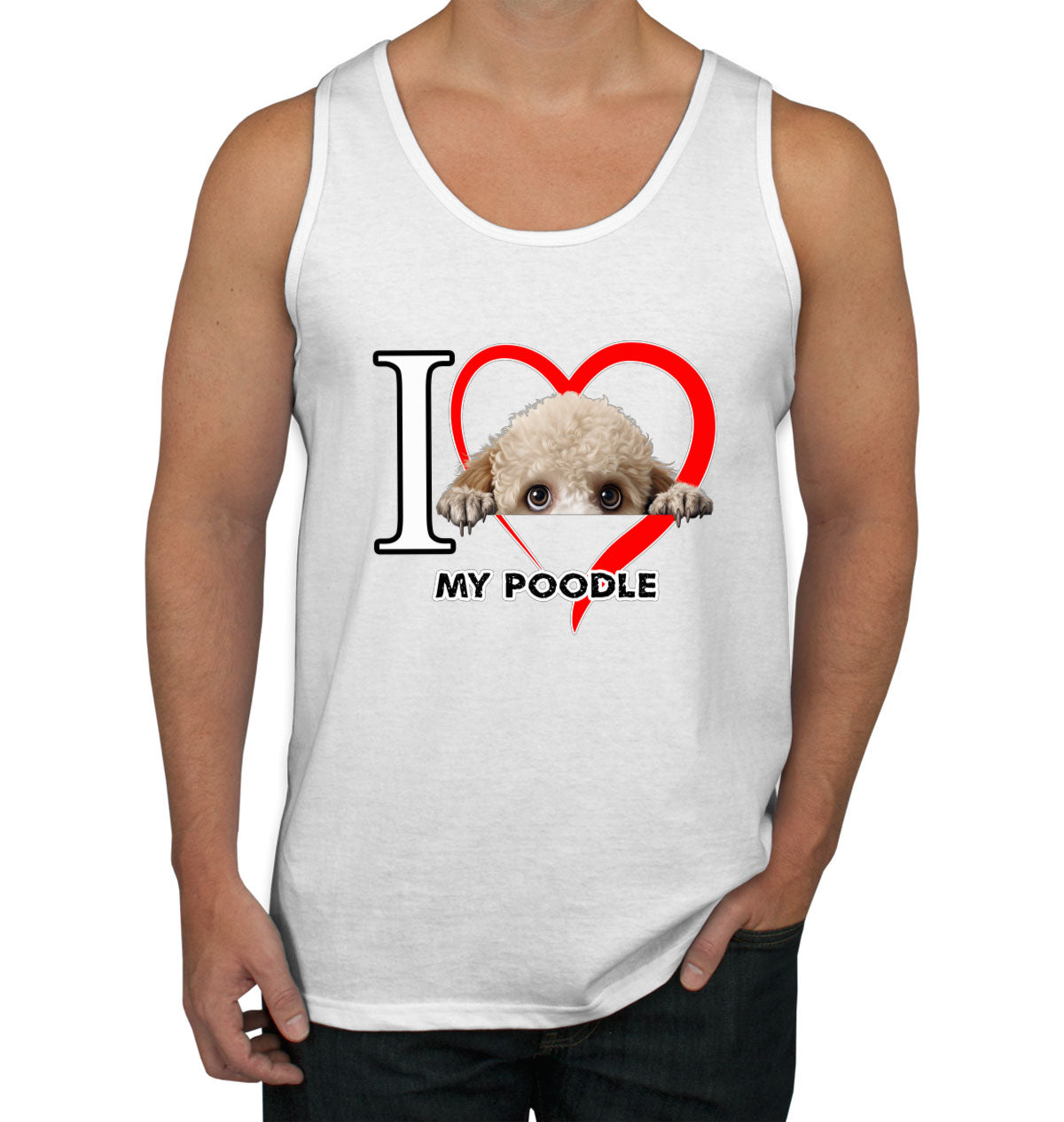 I Love My Poodle Dog Men's Tank Top