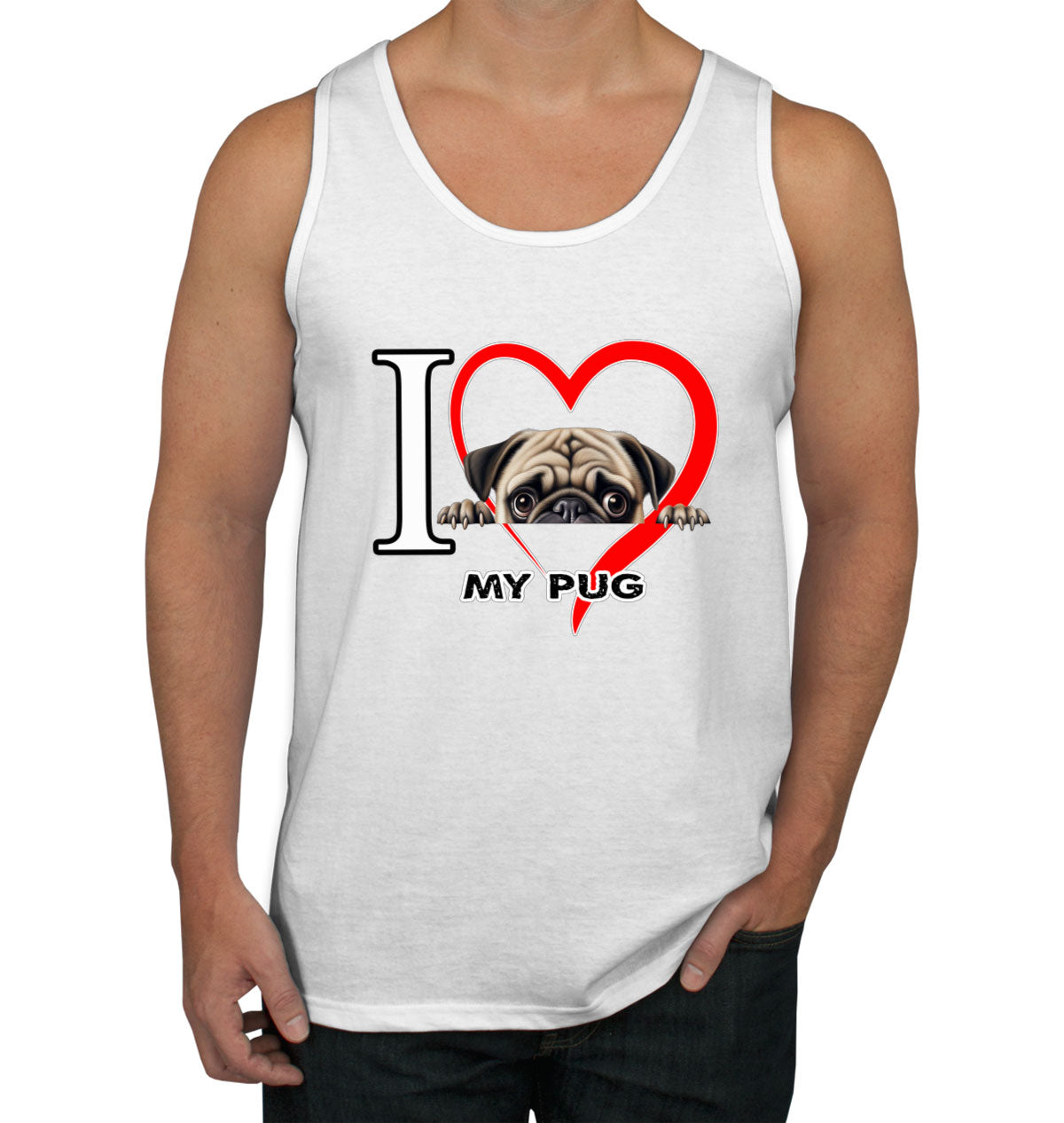 I Love My Pug Dog Men's Tank Top