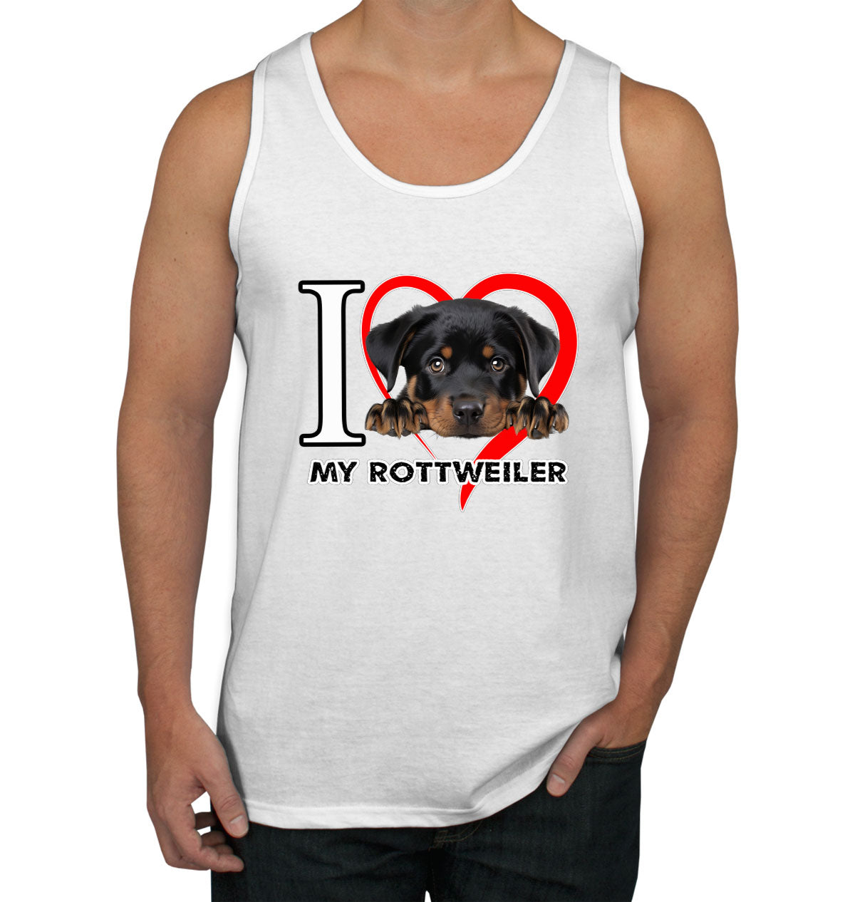 I Love My Rottweiler Dog Men's Tank Top