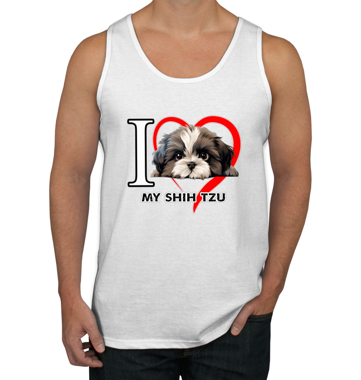 I Love My Shihtzu Dog Men's Tank Top