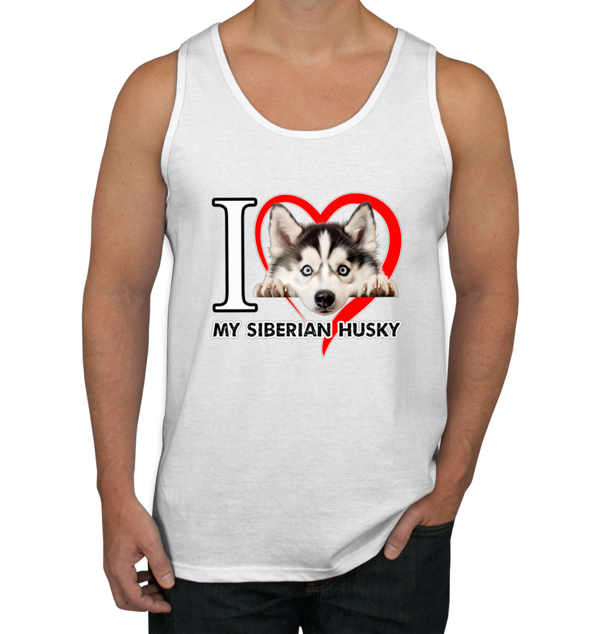 I Love My Siberian Husky Dog Men's Tank Top