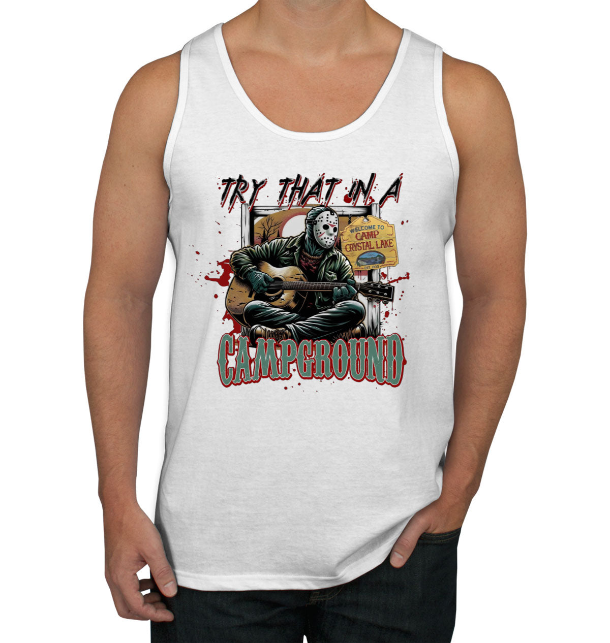 Try That In A Campground Jason Halloween Men's Tank Top