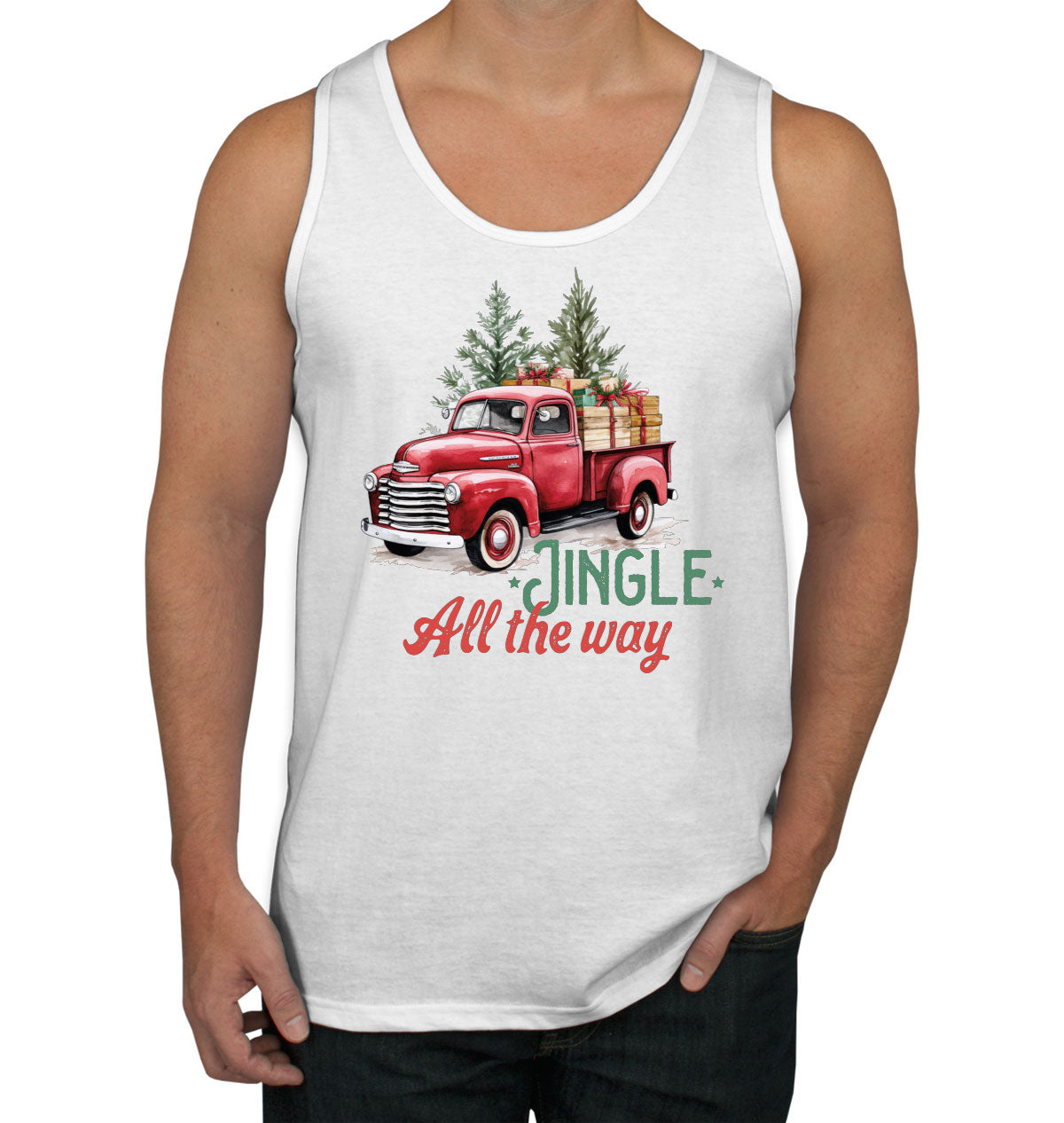 Jingle All the Way Christmas Men's Tank Top