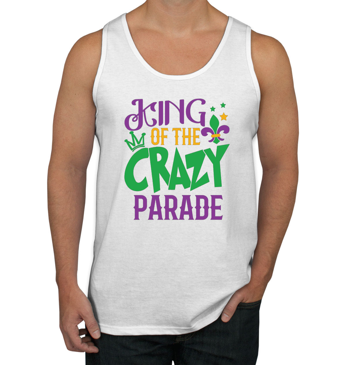 King Of The Crazy Parade Mardi Gras Men's Tank Top