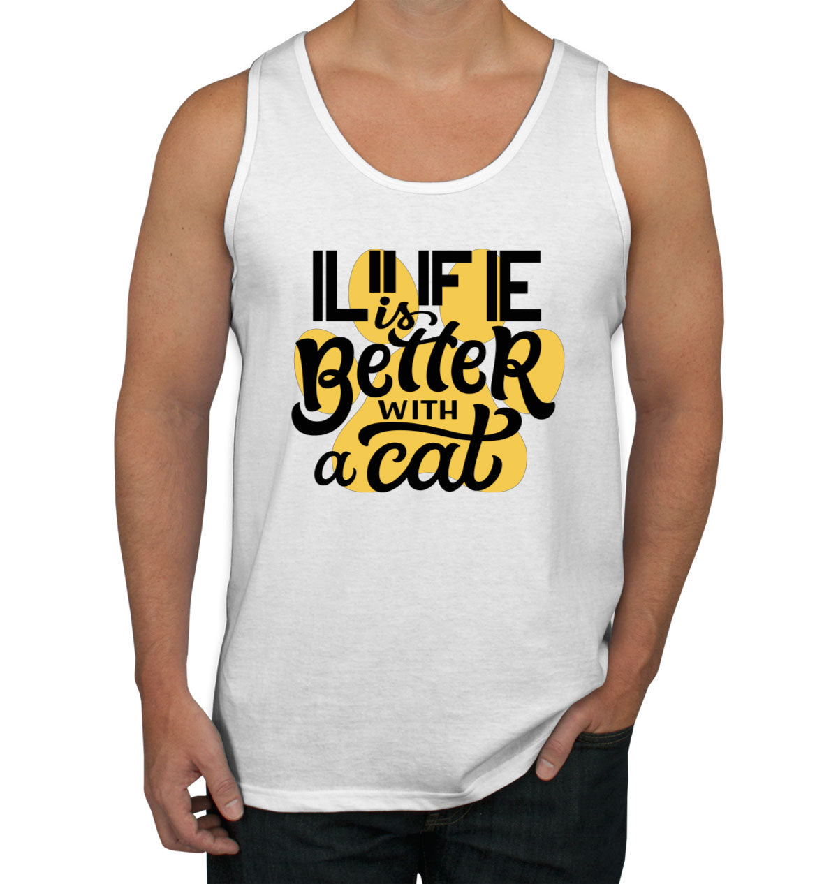 Life Is Better With A Cat Men's Tank Top