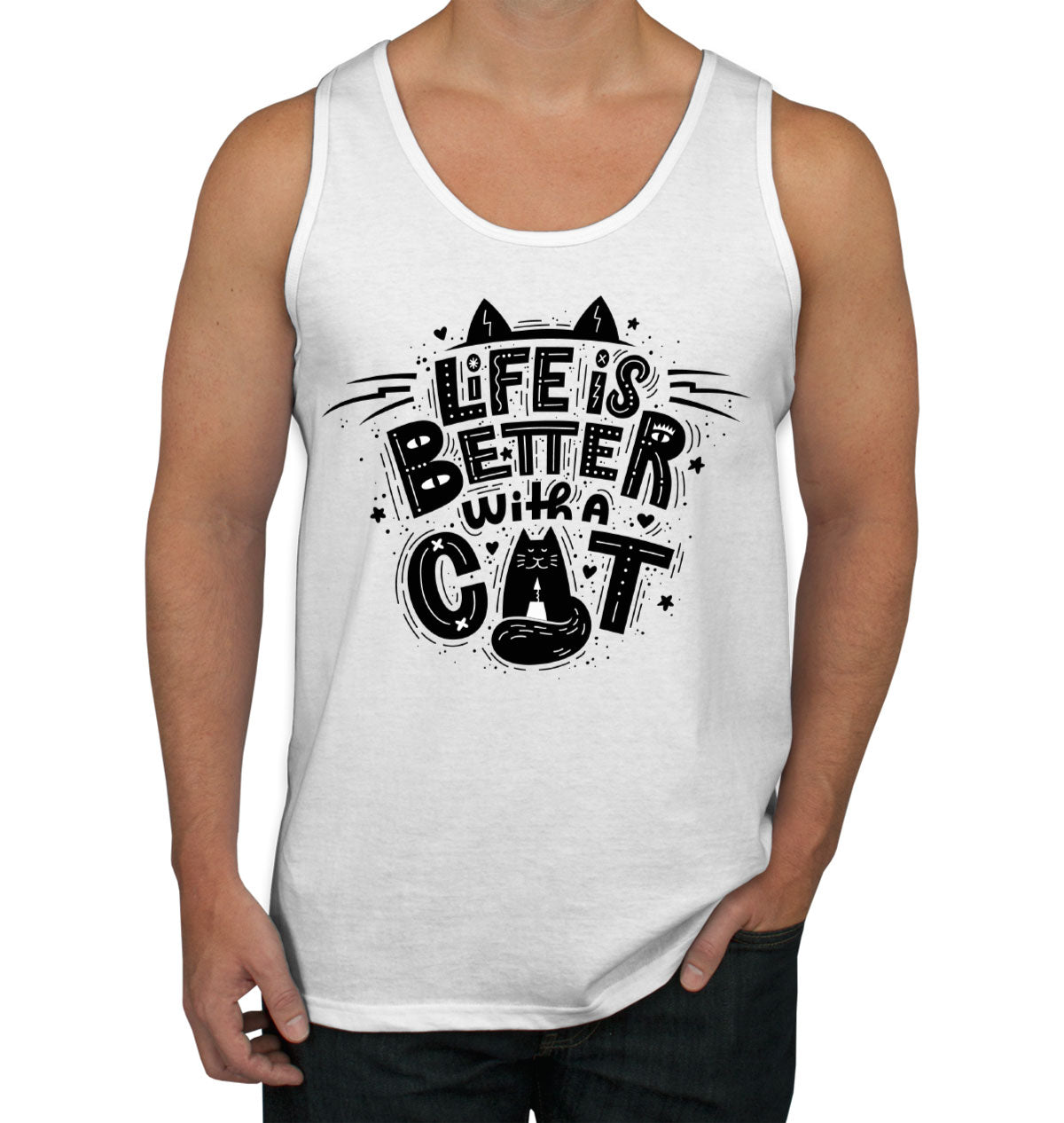Life Is Better Wit A Cat Men's Tank Top