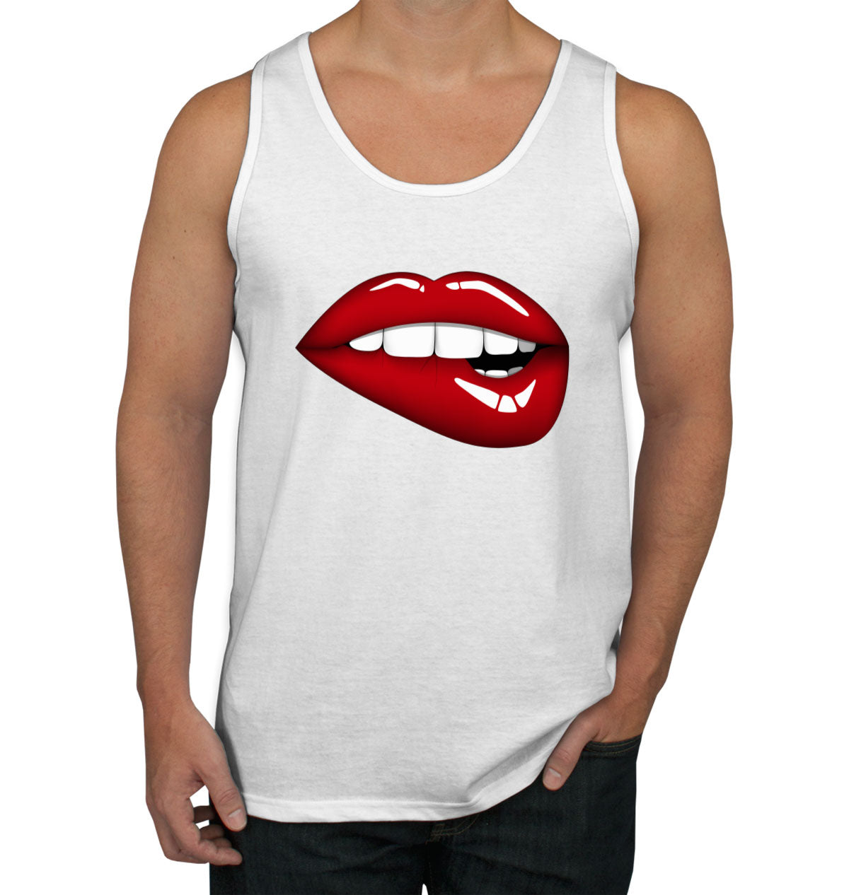 Glossy Lipstick Men's Tank Top