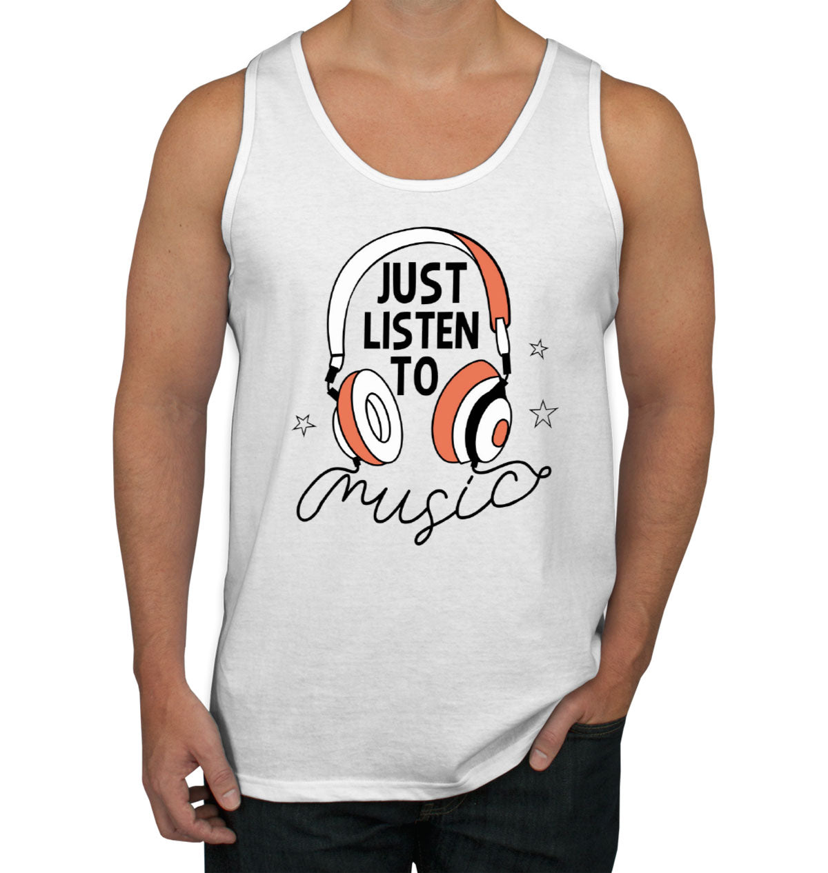 Just Listen To Music Headphone Men's Tank Top