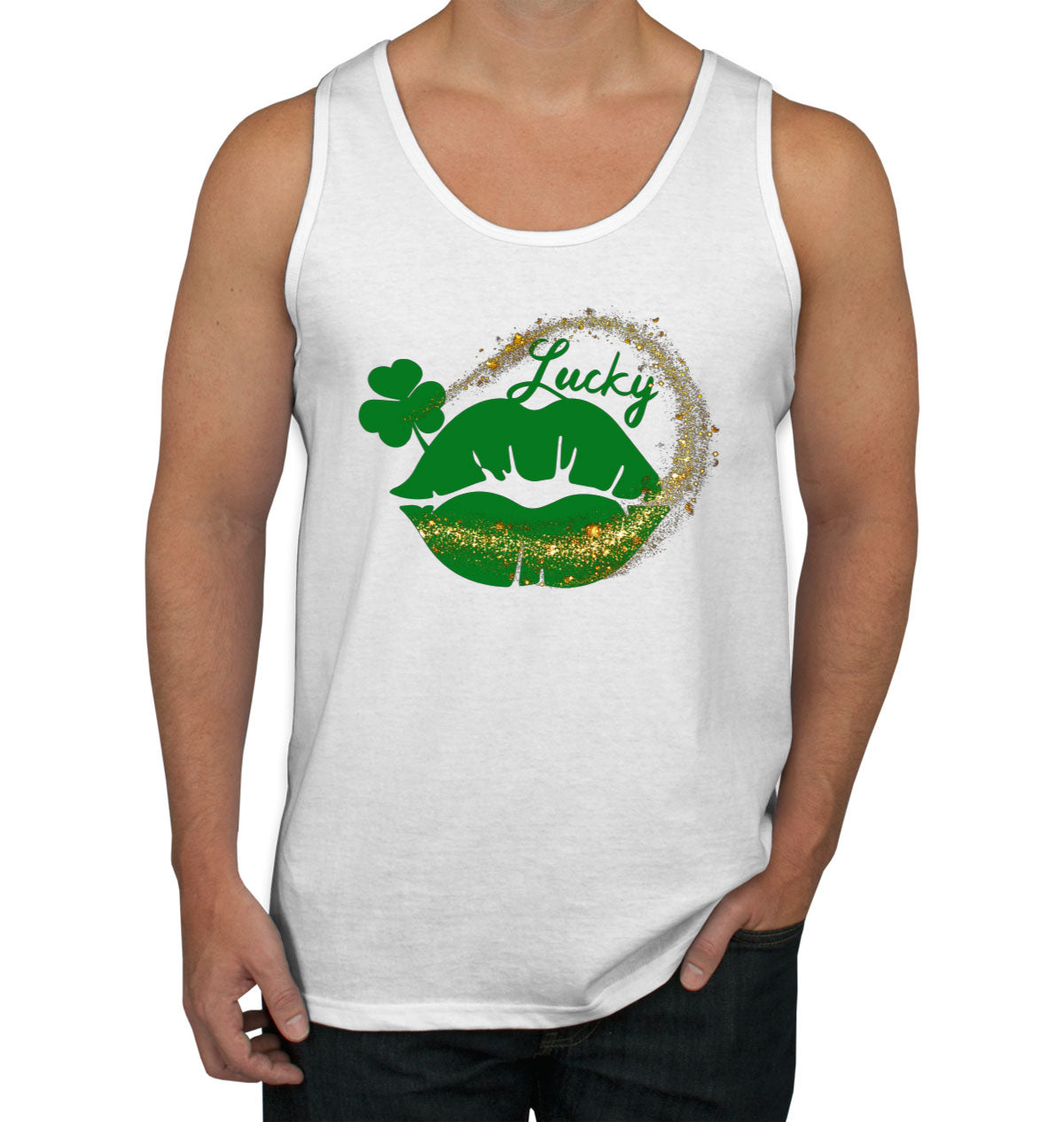 Lucky Lips St. Patrick's Day Men's Tank Top