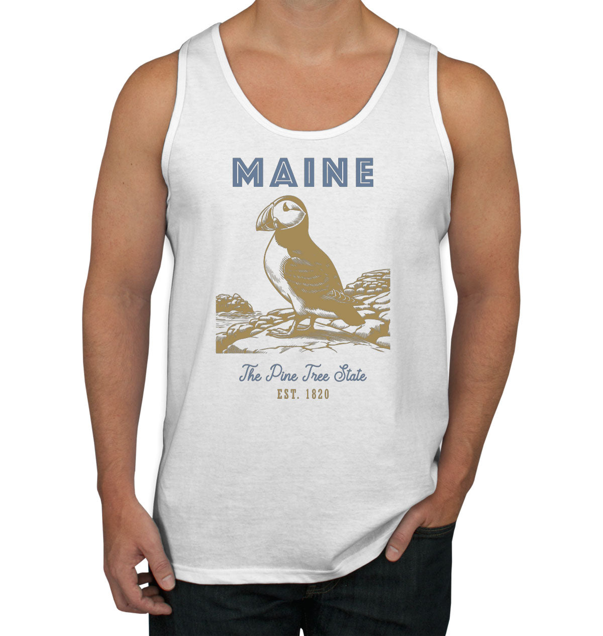 Maine State Vintage Men's Tank Top