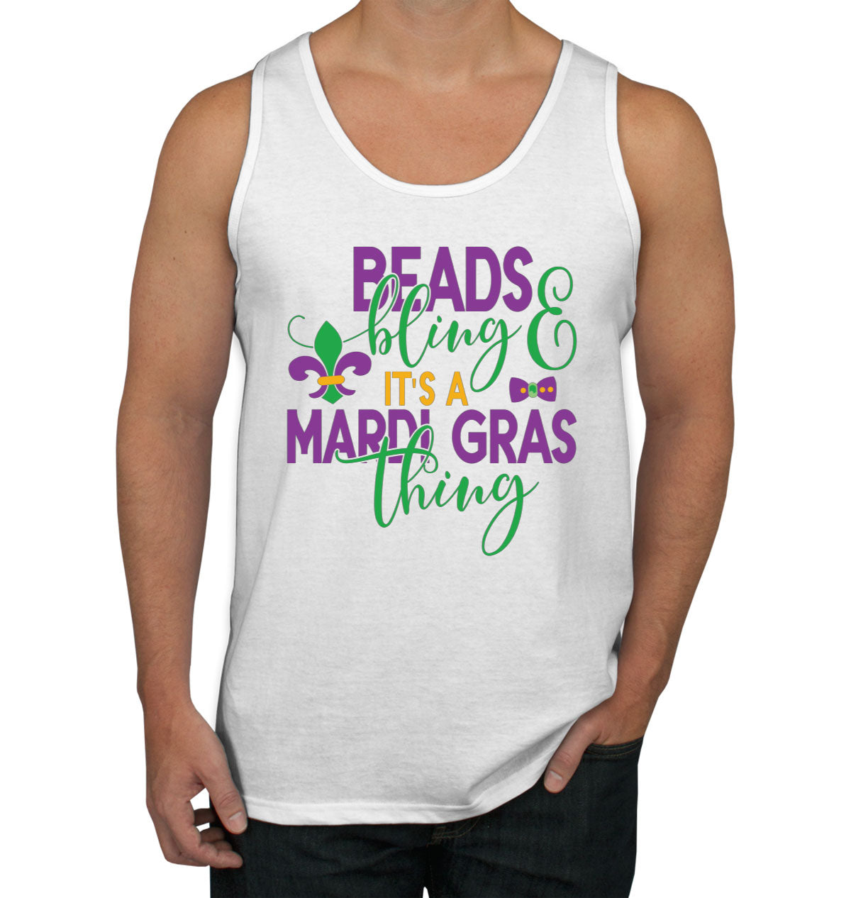 Beads And Bling It's A Mardi Gras Thing Men's Tank Top