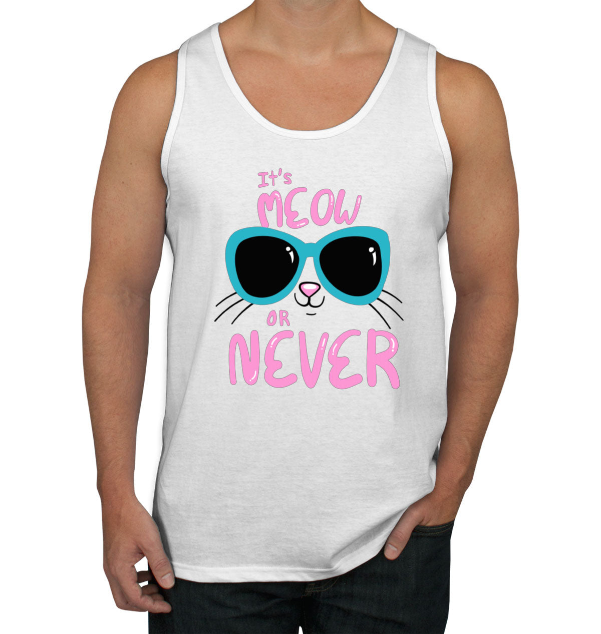 It's Meow Or Never Cat Men's Tank Top