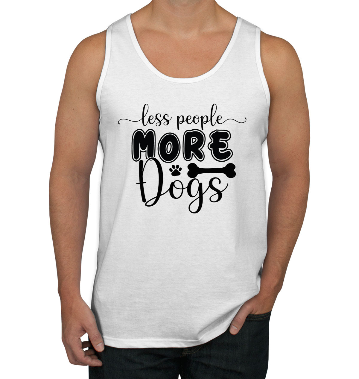 Less People More Dogs Men's Tank Top
