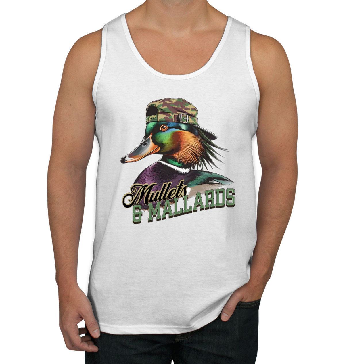 Mullets And Mallards Duck Hunting Men's Tank Top