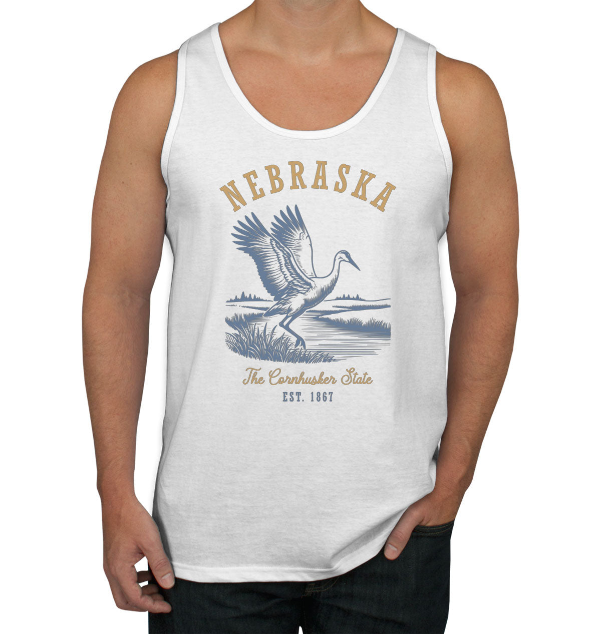 Nebraska State Vintage Men's Tank Top