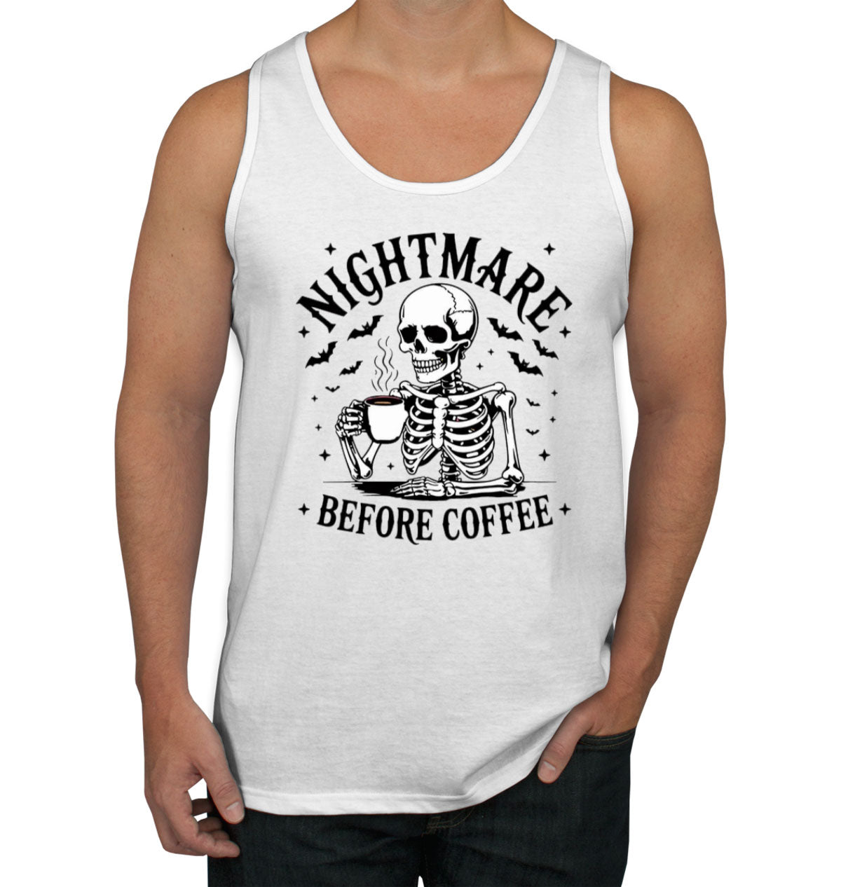 Nightmare Before Coffee Halloween Men's Tank Top