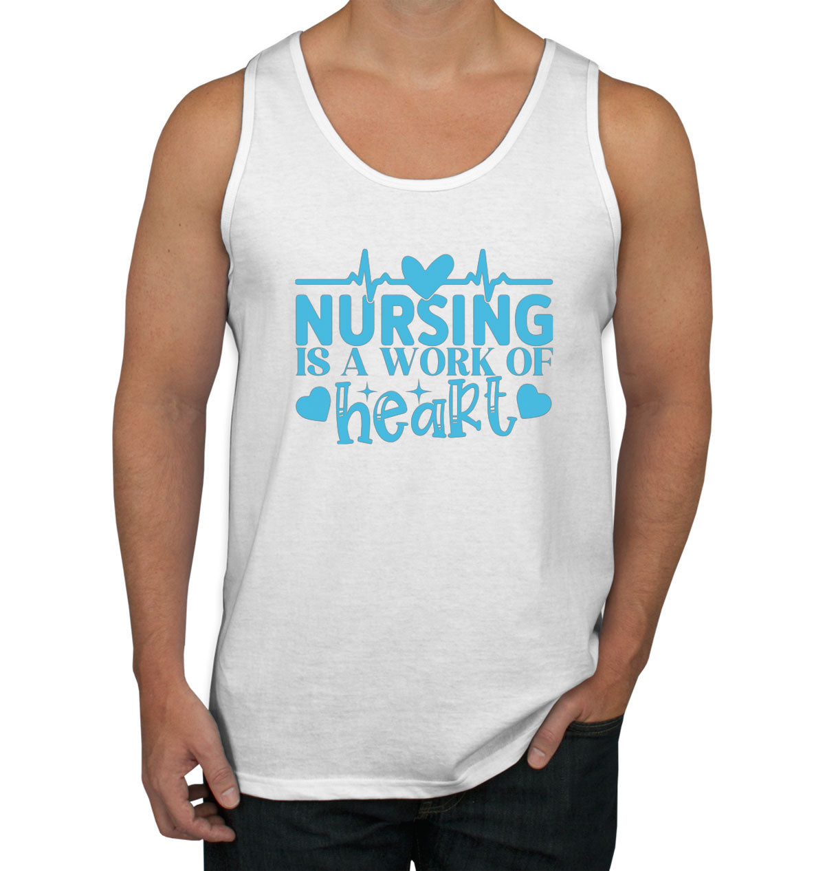 Nursing Is A Work Of Heart Nurse Men's Tank Top