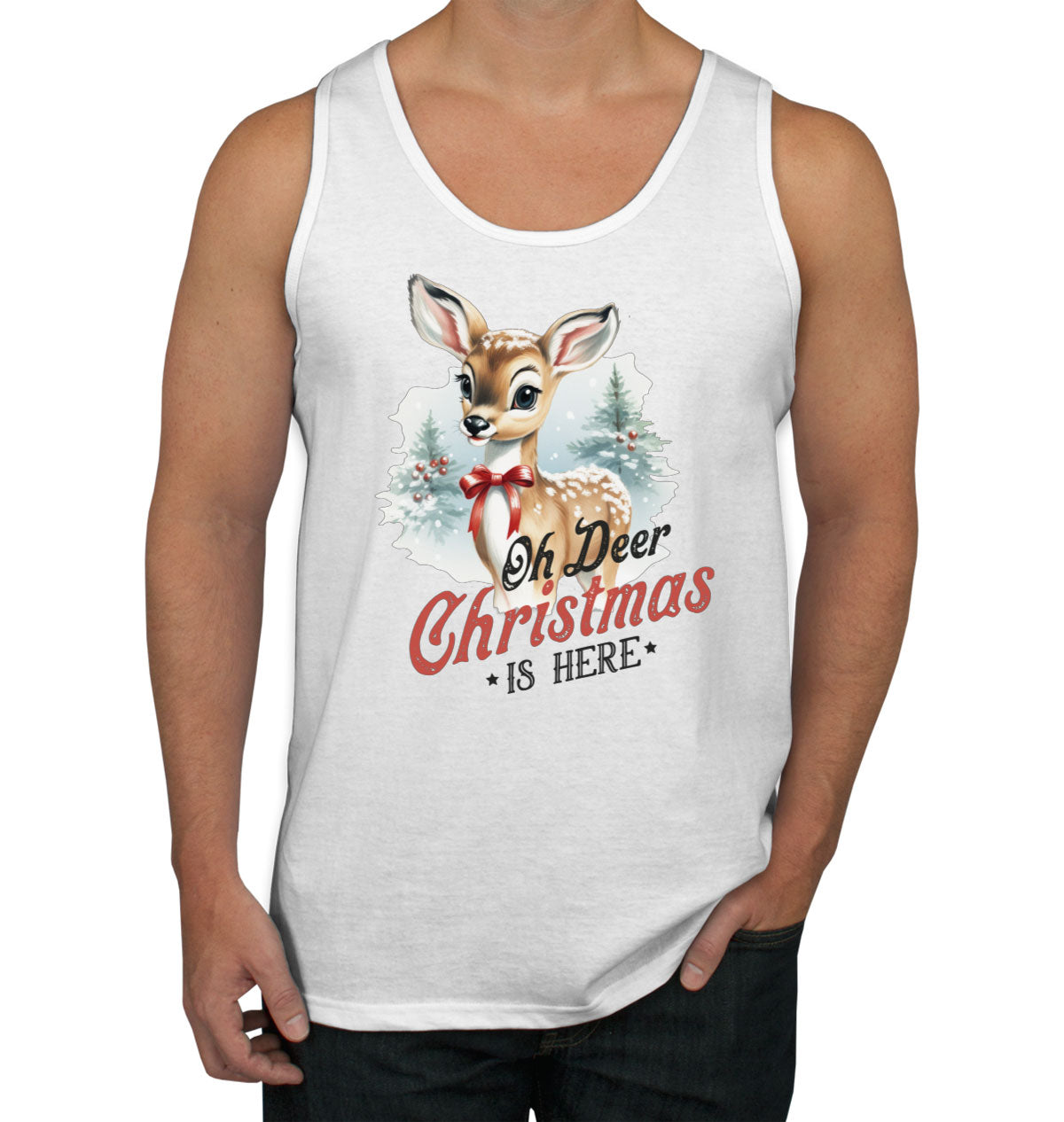 Oh Deer Christmas Here Men's Tank Top