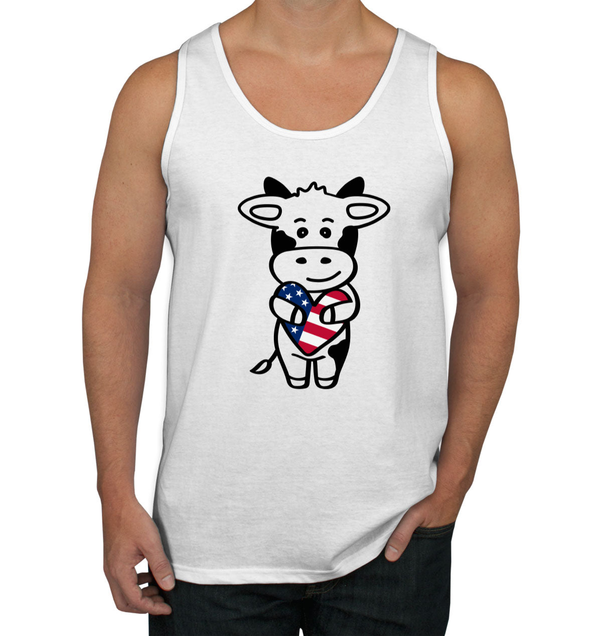American Cow Patriotic Men's Tank Top