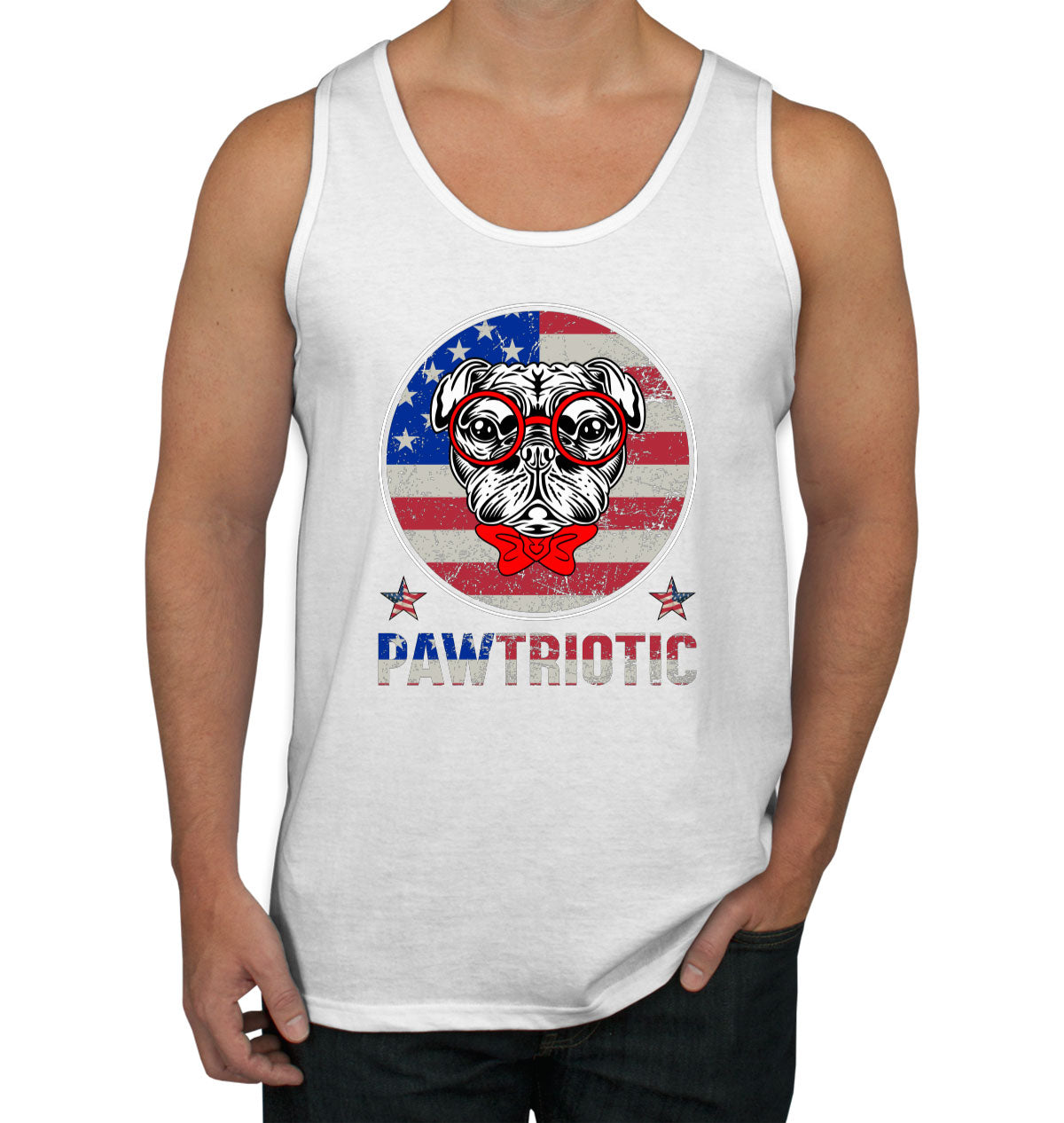 Bulldog Pawtriotic Patriotic Men's Tank Top