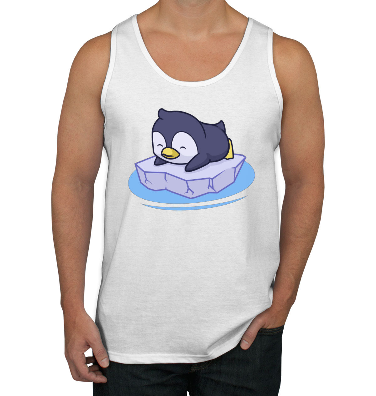 Penguin On Ice Block Men's Tank Top