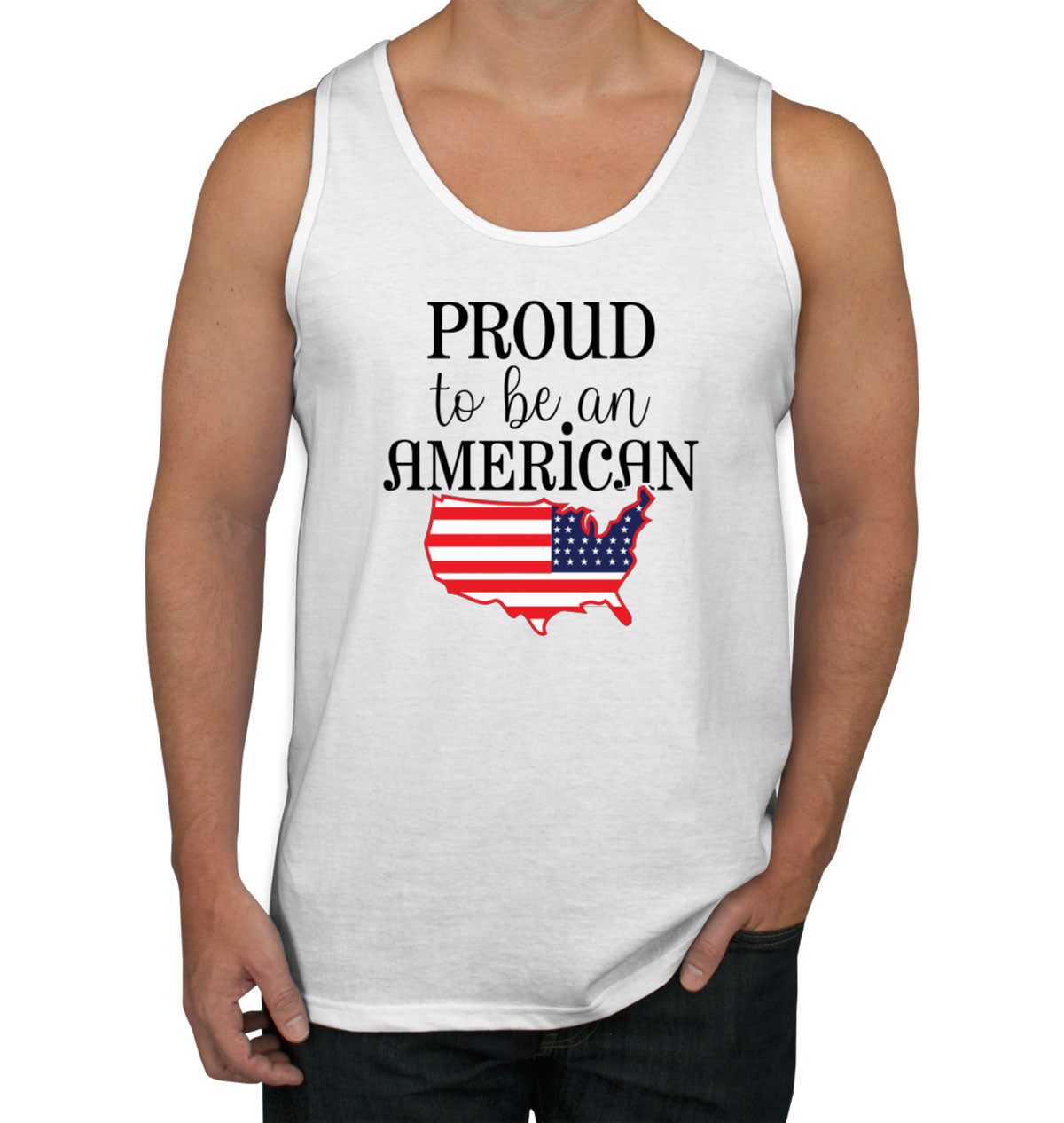 Proud To Be An American Patriotic Men's Tank Top