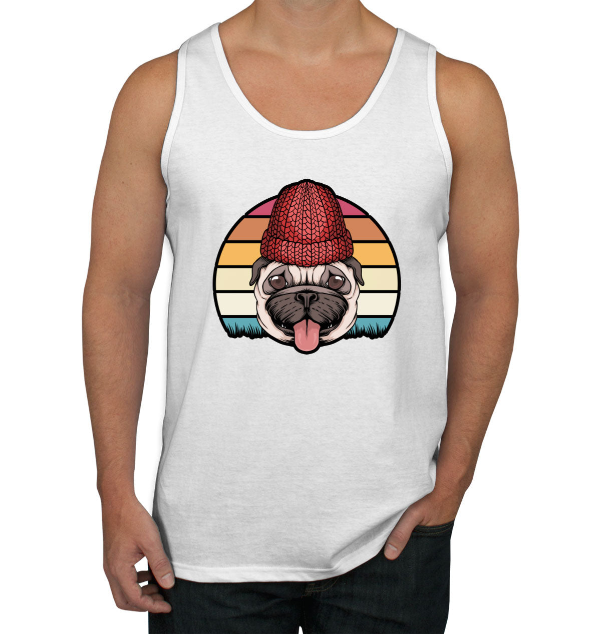 Retro Pug Dog Vintage Men's Tank Top