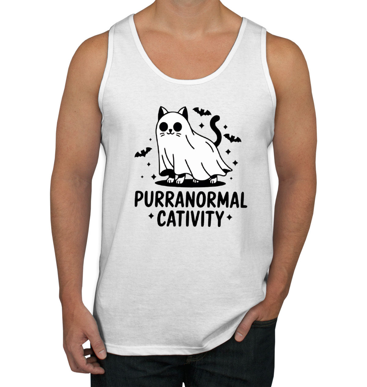 Purranormal Cativity Halloween Men's Tank Top