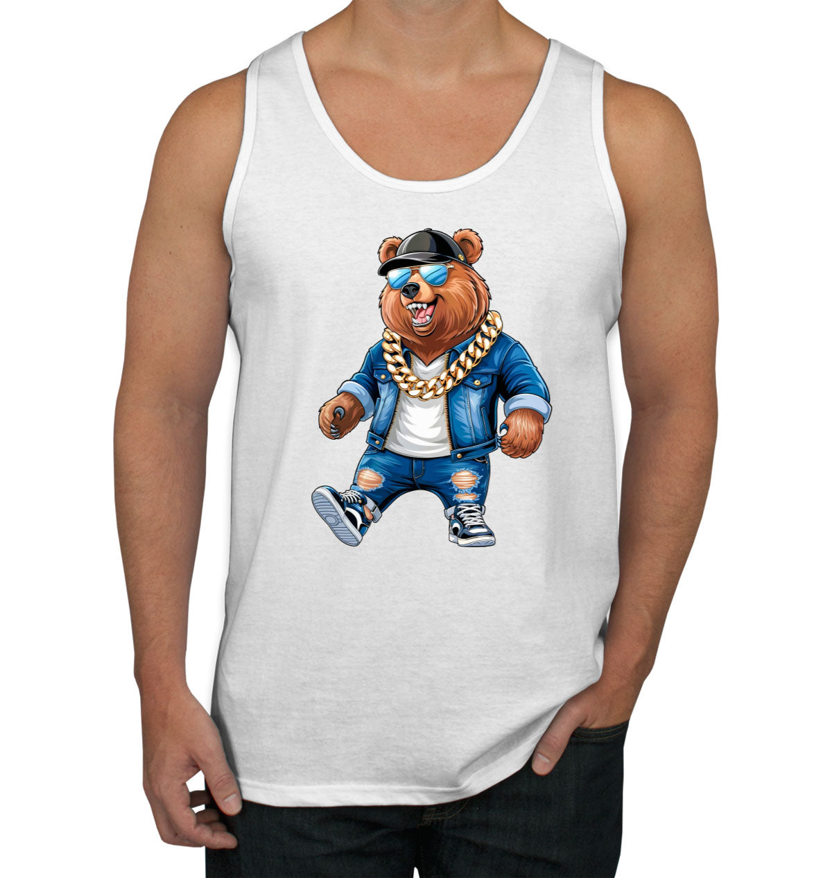 Cool Rapper Bear Men's Tank Top