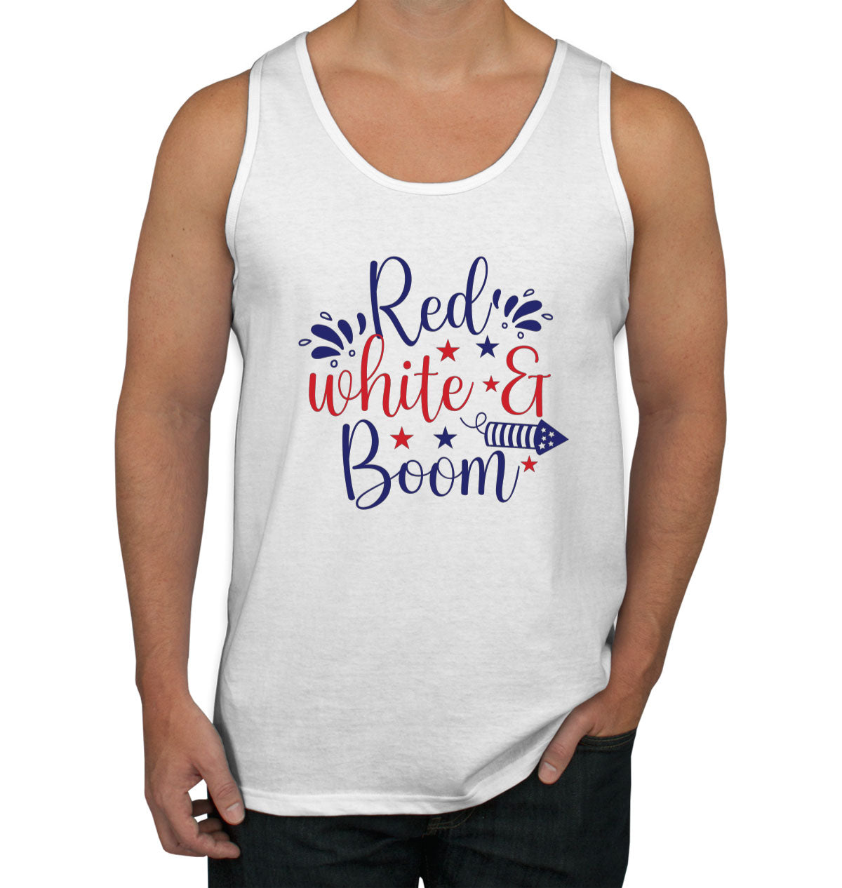 Red White And Boom Patriotic Men's Tank Top