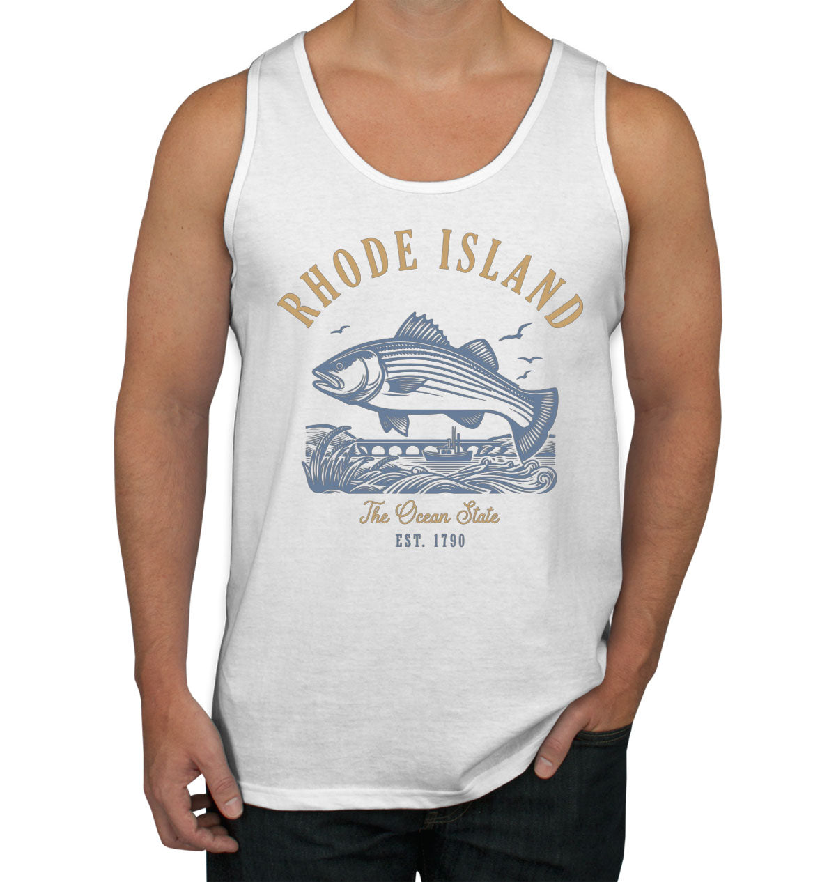 Rhode Island State Vintage Men's Tank Top