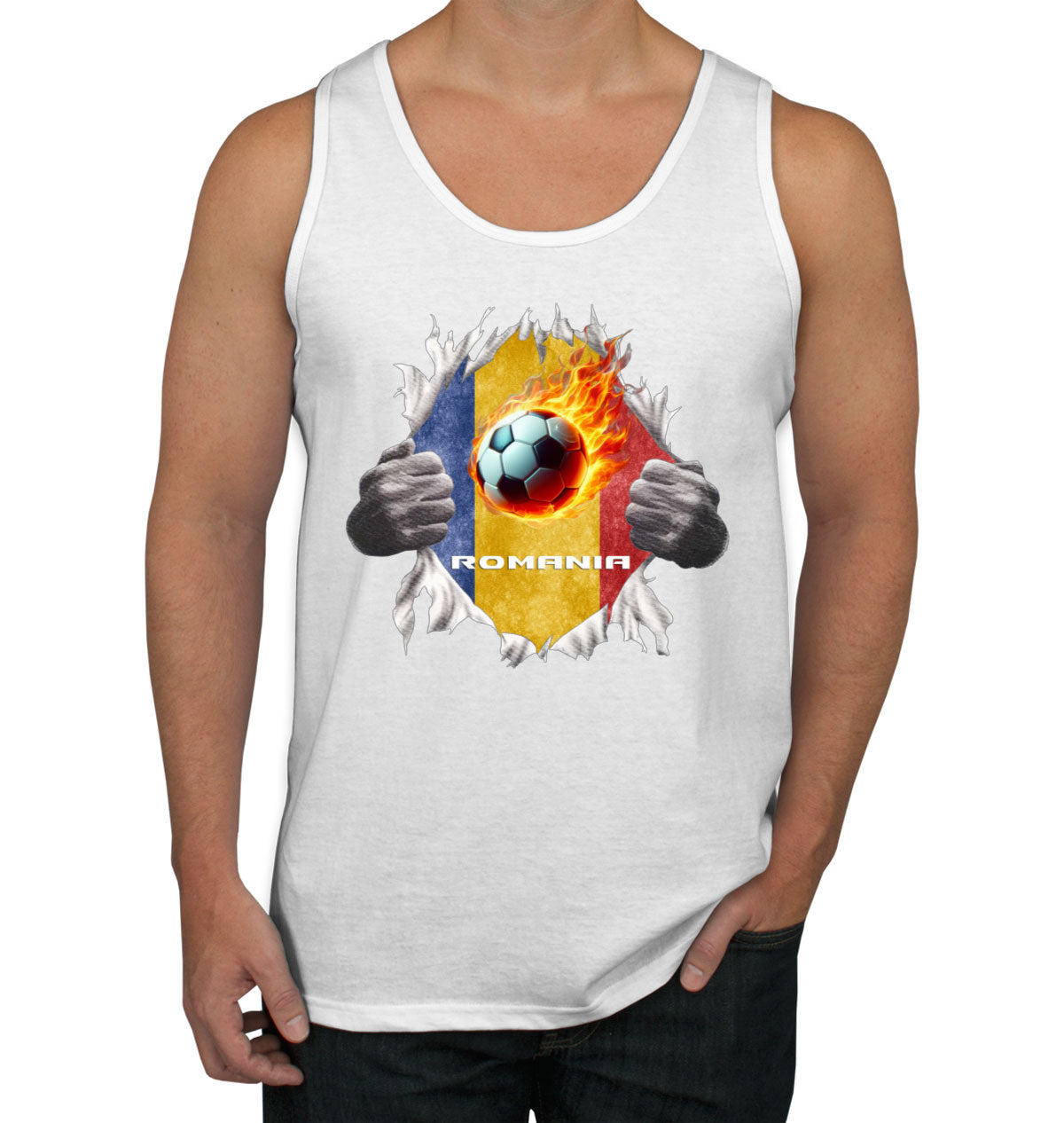 Romania Euro Cup Soccer Football Men's Tank Top